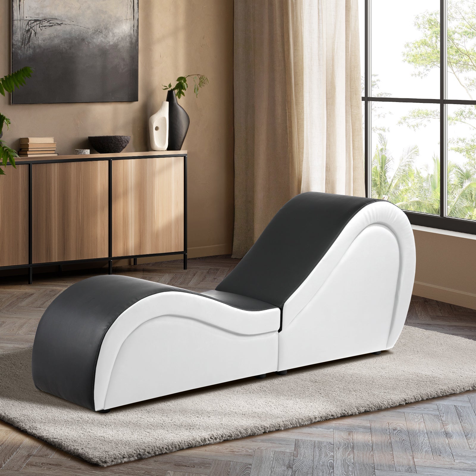 Oikiture Sofa Couch Tantra Chair Love Seat Chaise Lounge Yoga Bed Couples Stool - Sunyee