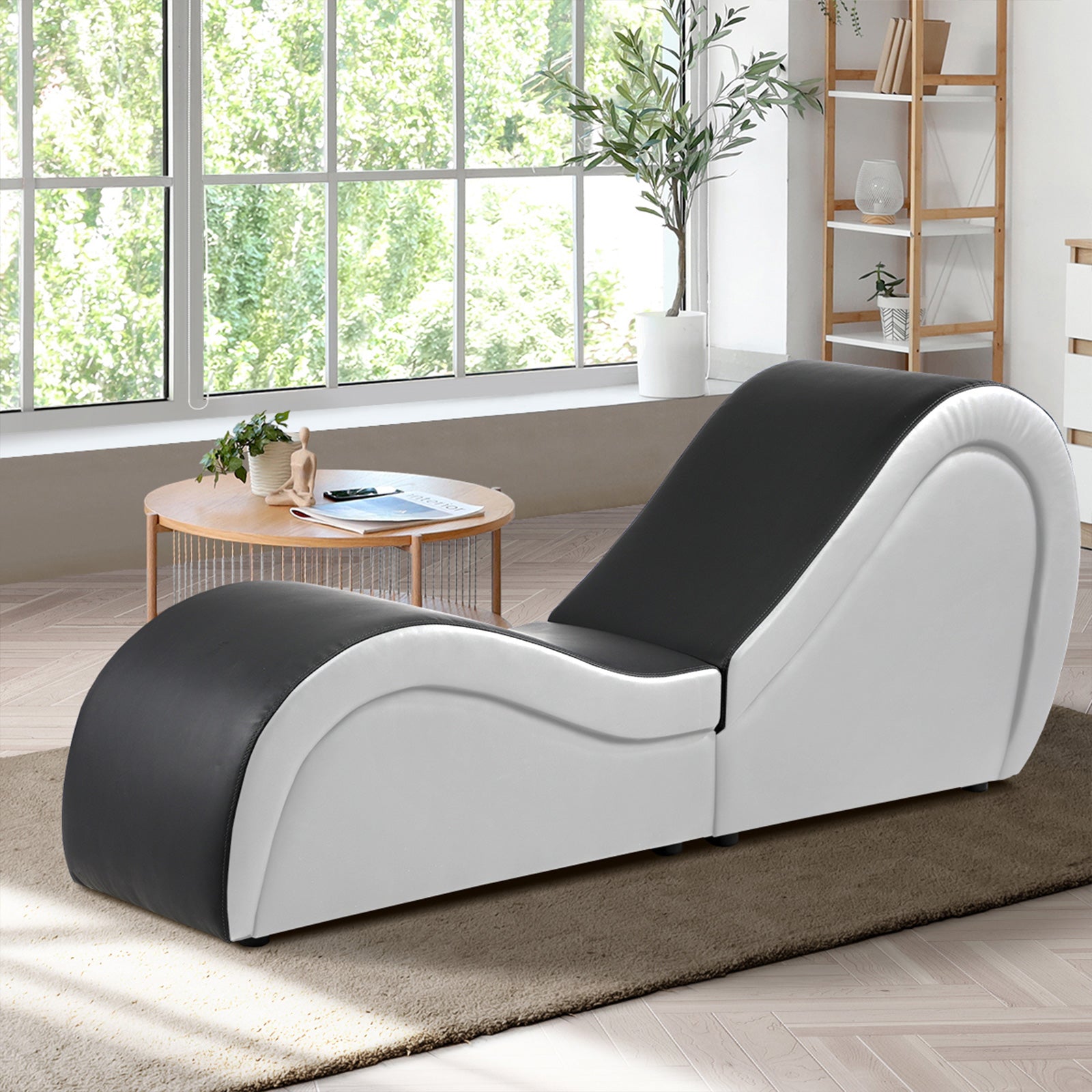 Oikiture Sofa Couch Tantra Chair Love Seat Chaise Lounge Yoga Bed Couples Stool - Sunyee