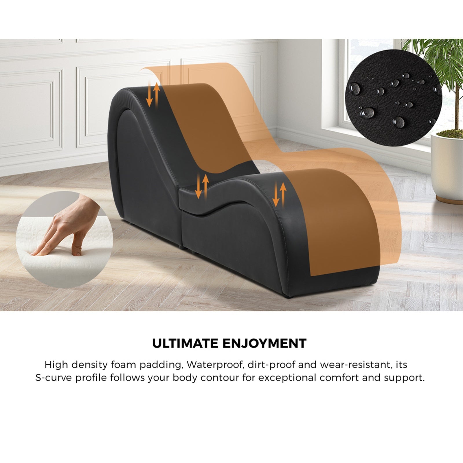 Oikiture Tantra Chair Sofa Couch Love Seat Chaise Lounge Couples Yoga Bed Stool - Sunyee