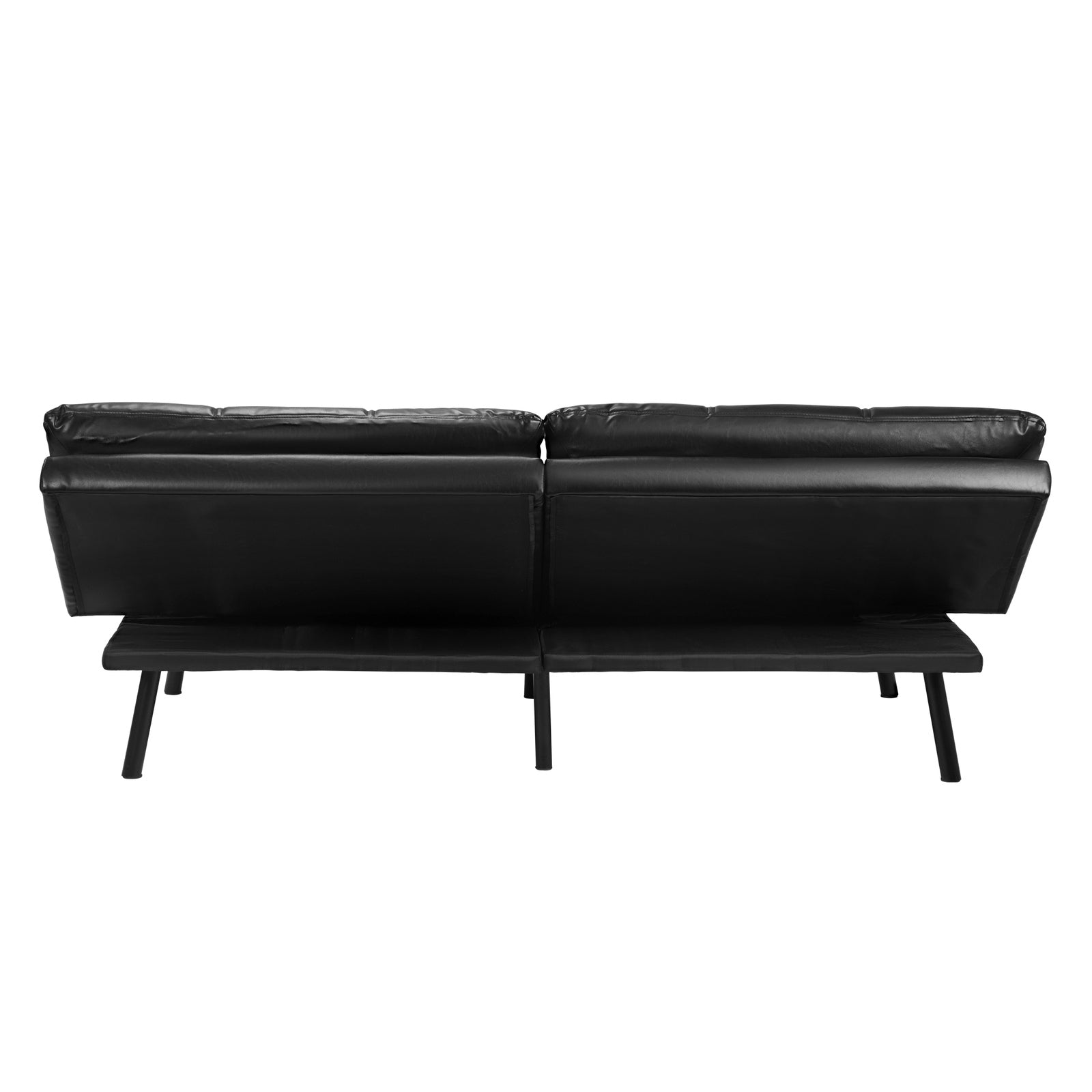 Oikiture Sofa Bed Futon Recliner Lounge Couch Convertible Leather 3-Seater Black - Sunyee