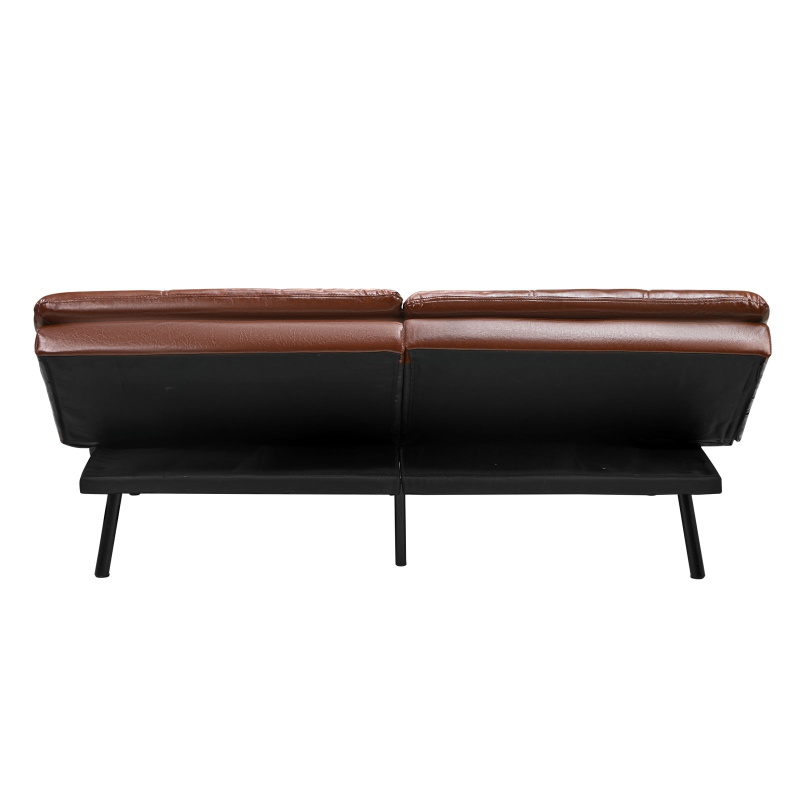 Oikiture Sofa Bed Futon Recliner Lounge Couch Convertible Leather 3-Seater Brown - Sunyee