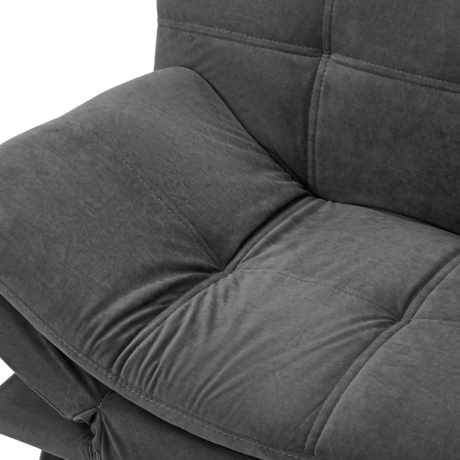 Oikiture Sofa Bed Futon Recliner Lounge Couch Convertible Polyester 3Seater Grey - Sunyee