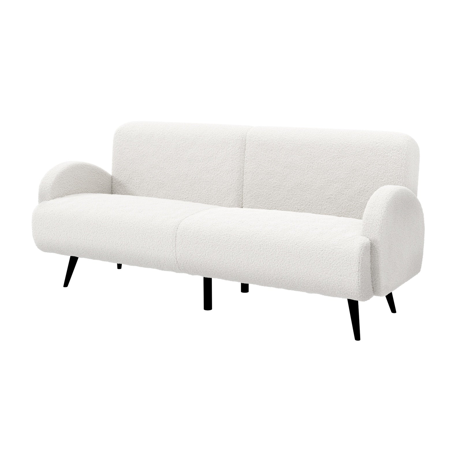 Oikiture Boucle Sofa Luxury 3 Seater Couch Fleece Chair Office Lounge White - Sunyee
