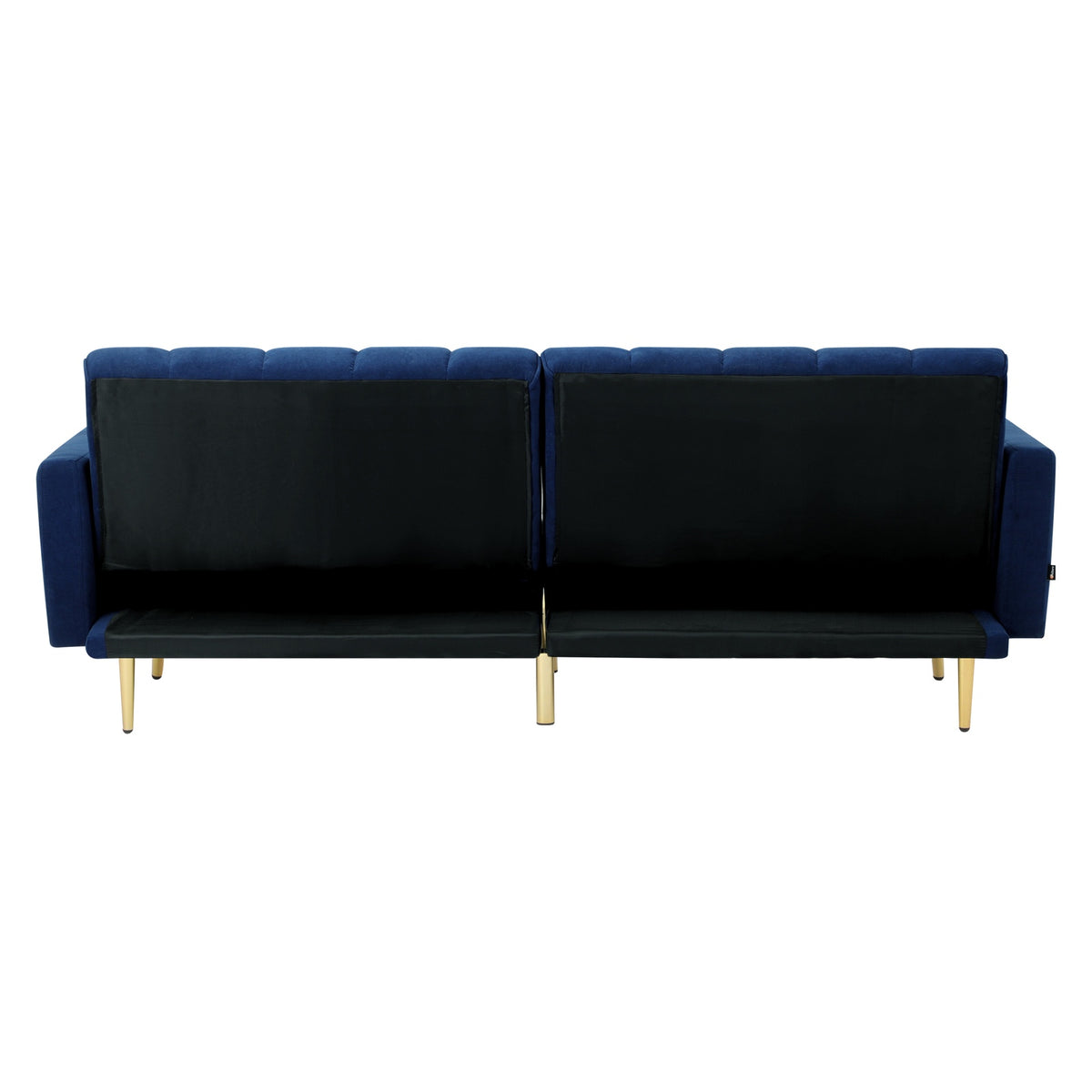 Oikiture Sofa Bed 3-Seater Recliner Convertible Lounge Couch Sofabed Velvet Blue - Sunyee
