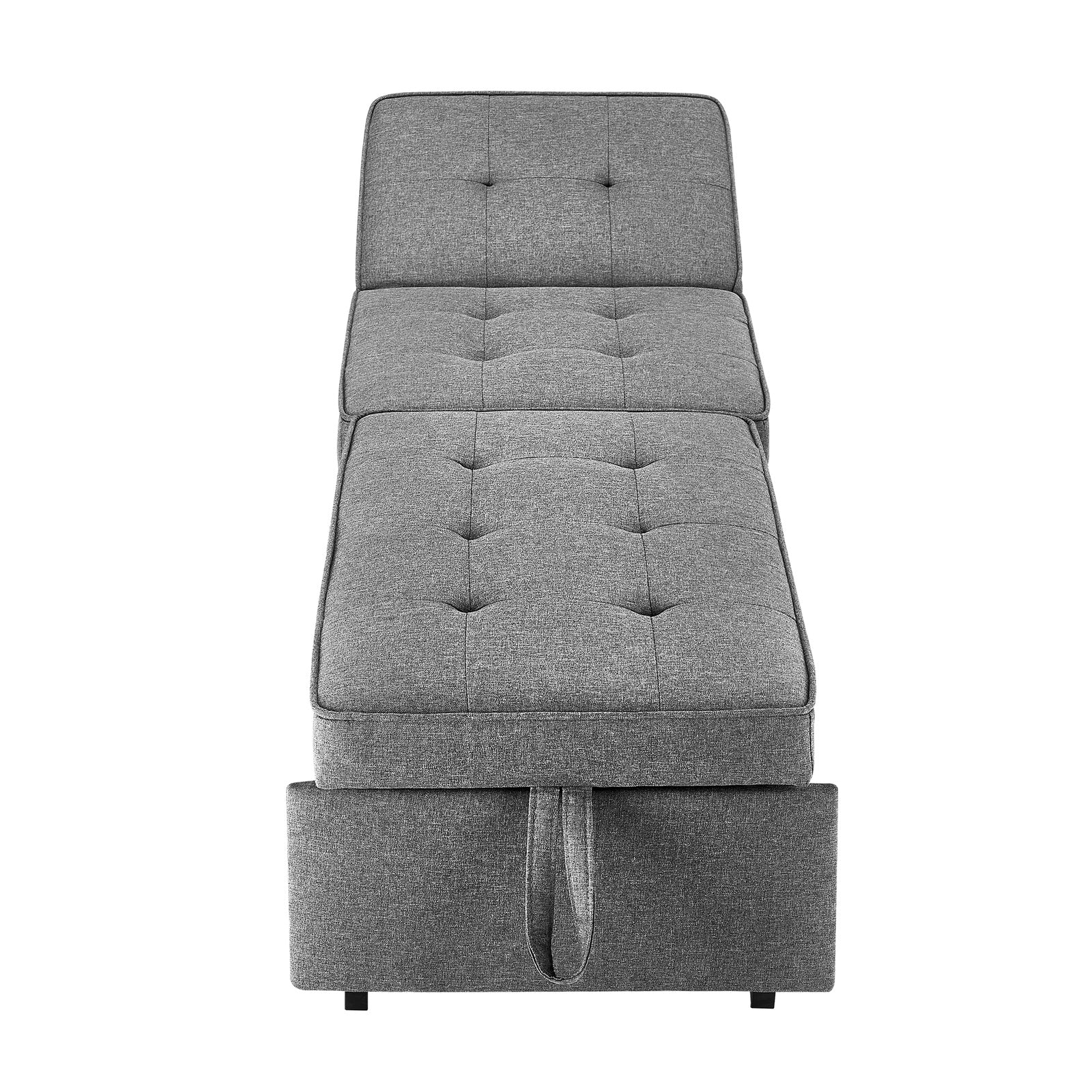 Oikiture 4 in 1 Convertible Sofa Bed Ottoman Couch Lounge Recliner Chair Linen - Sunyee