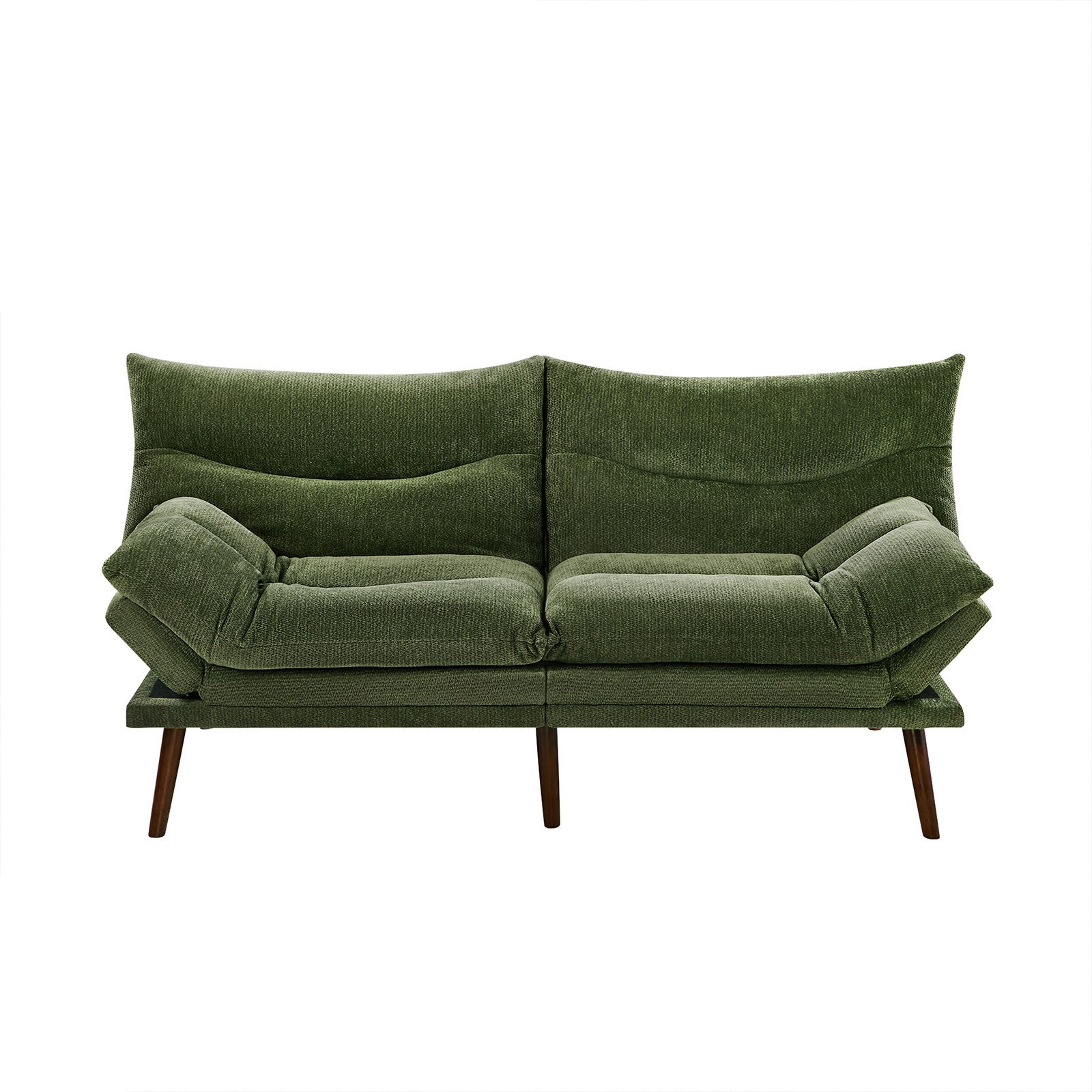 Oikiture 3 Seater Sofa Bed Recliner Lounge Couch Convertible Chenille Green Beds - Sunyee