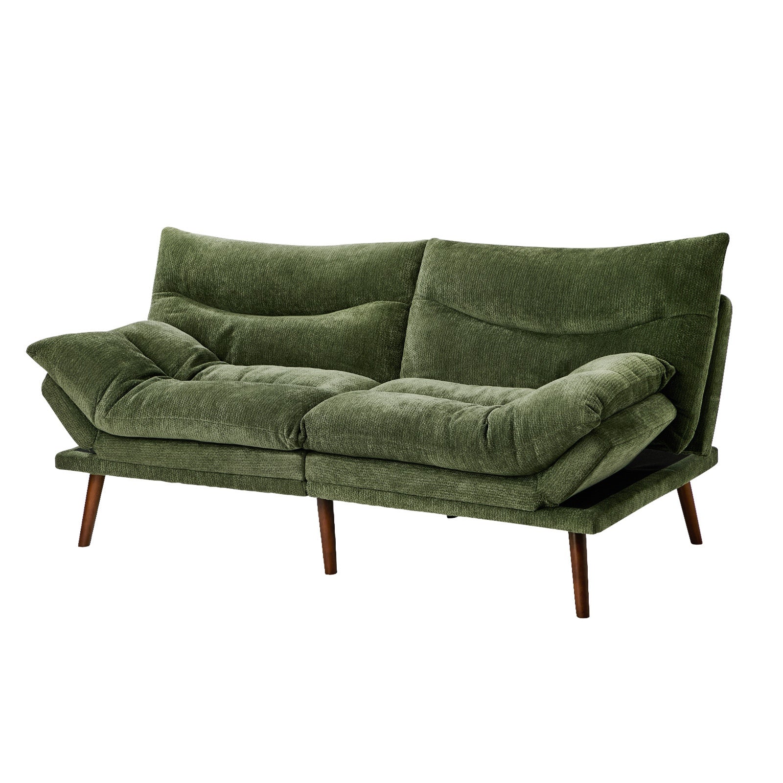 Oikiture 3 Seater Sofa Bed Recliner Lounge Couch Convertible Chenille Green Beds - Sunyee