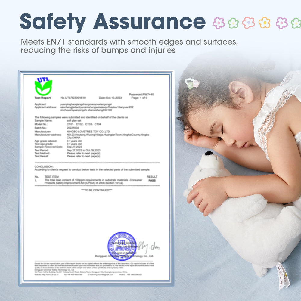 Playpals Kids Climb Crawl Foam Play Set Soft Play Set Activity Toys 5PC Blue - Sunyee