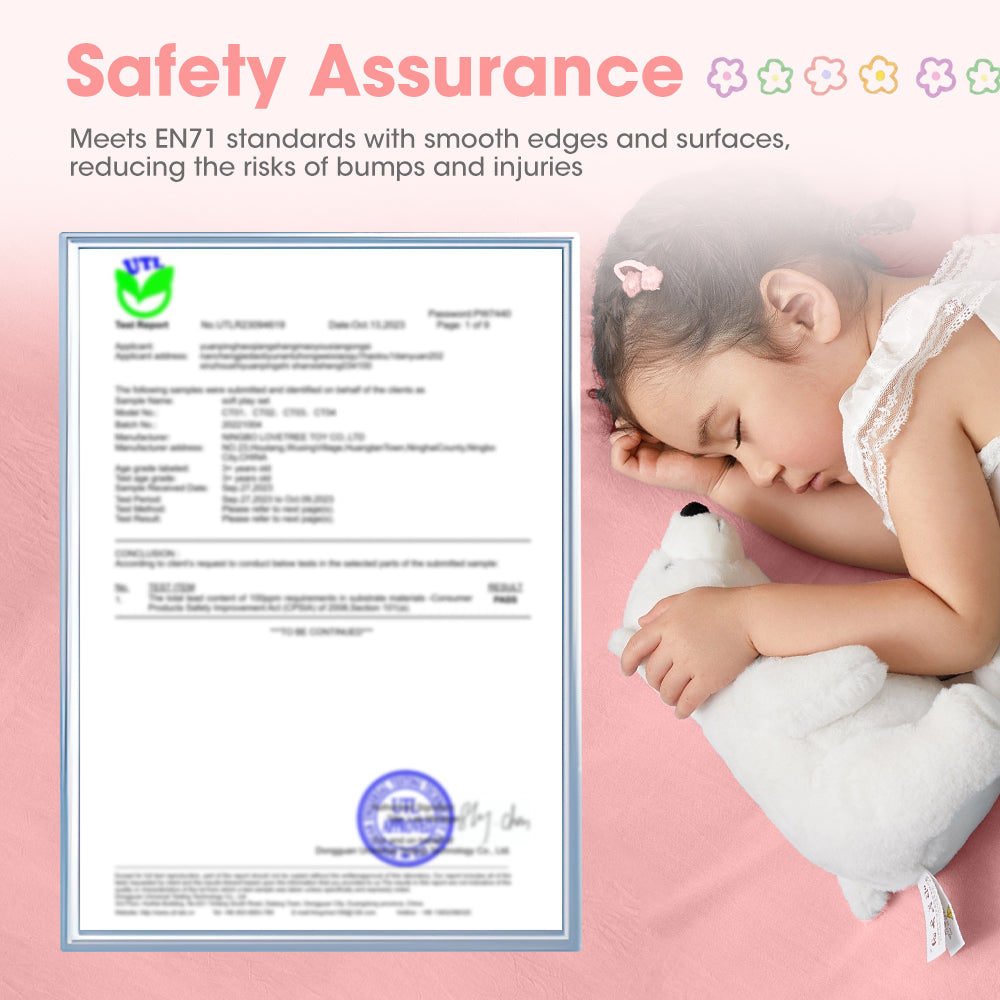 Playpals Kids Climb Crawl Foam Play Set Soft Play Set Activity Toys 5PC Pink - Sunyee