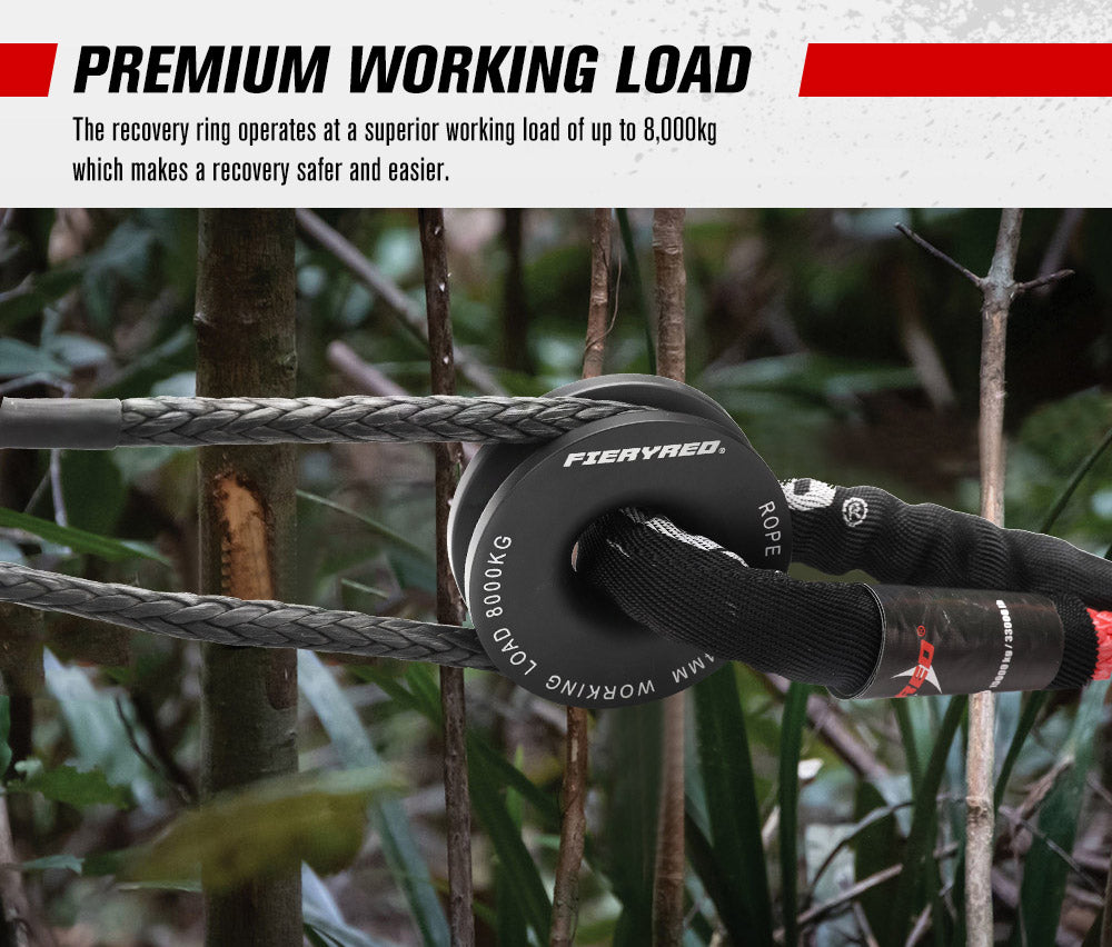 Kinetic Rope 22mm x 9m Snatch Block Pulley Soft Shackle Tow Kit - Sunyee