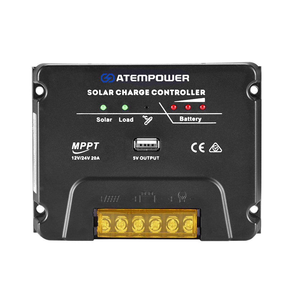 20A MPPT Solar Charge Controller Solar Panel Battery Regulator 12V/24V USB Output - Sunyee