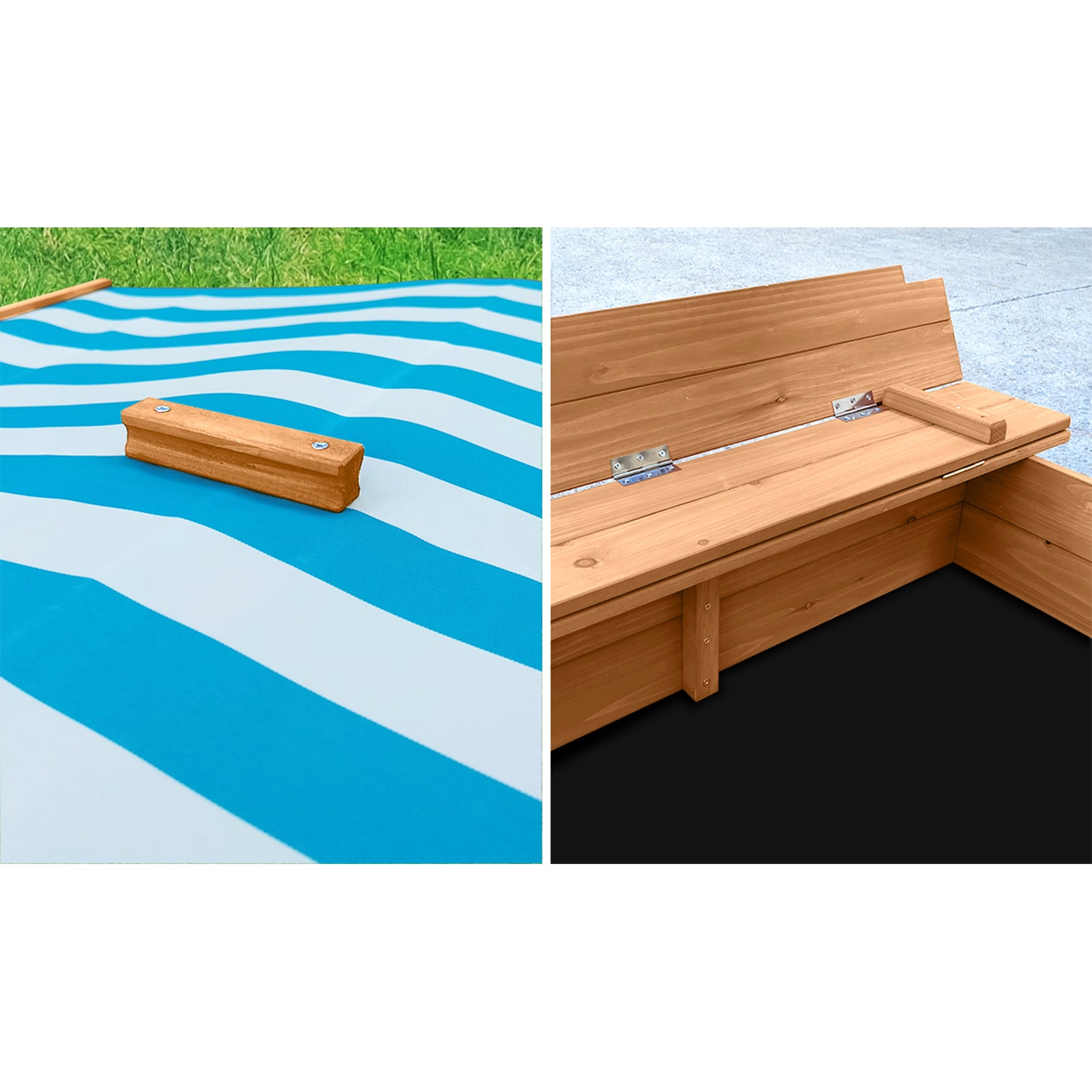 Mazam Kids Sandpit Outdoor Toys Wooden Sandbox Beach Play Box Children Canopy - Sunyee