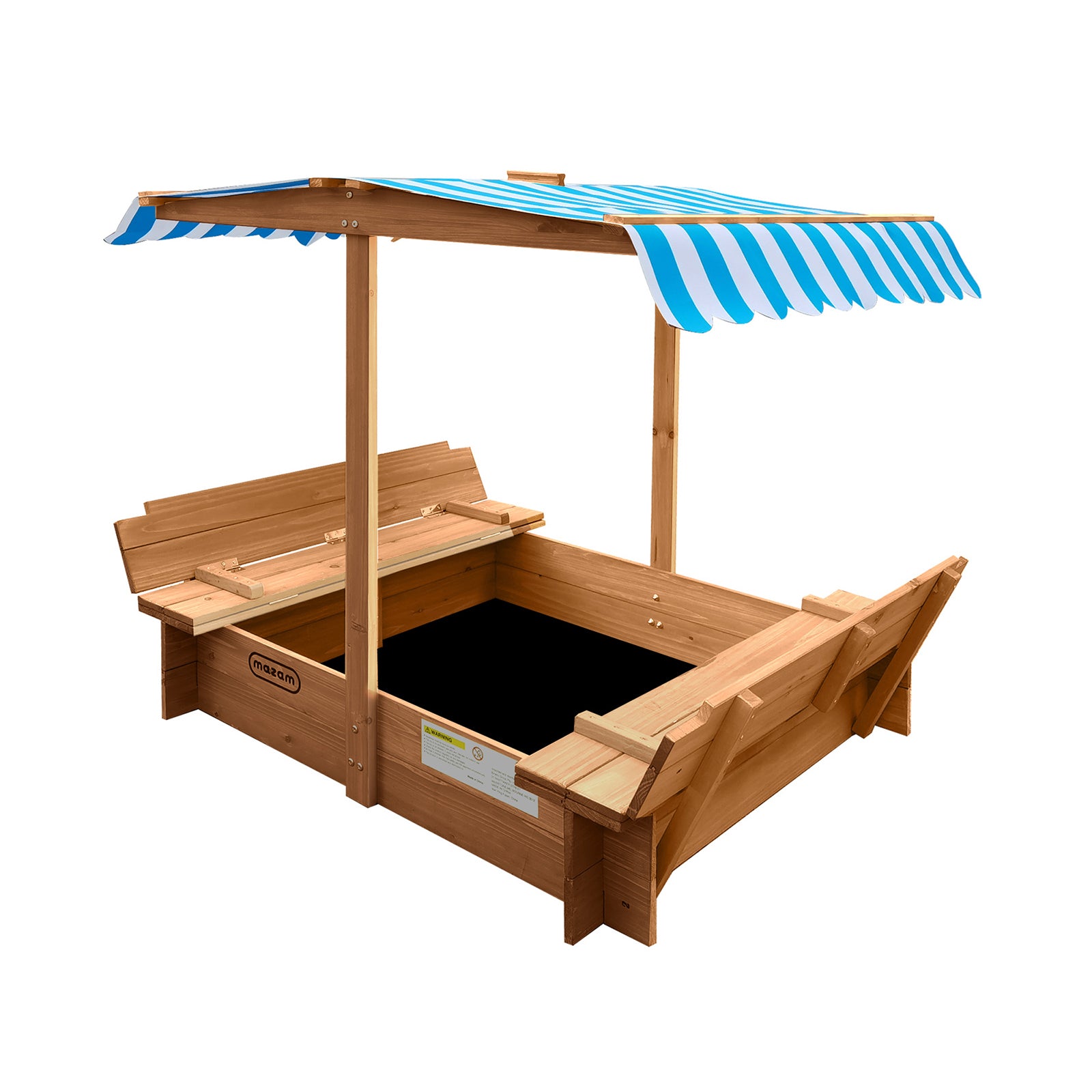 Mazam Kids Sandpit Outdoor Toys Wooden Sandbox Beach Play Box Children Canopy - Sunyee