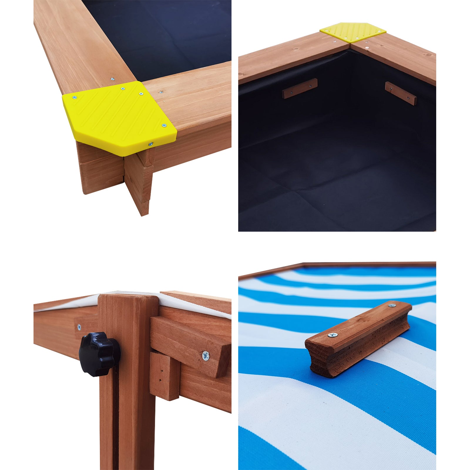 Mazam Kids Sandpit Outdoor Toys Wooden Sandbox Beach Play Box Children Canopy - Sunyee