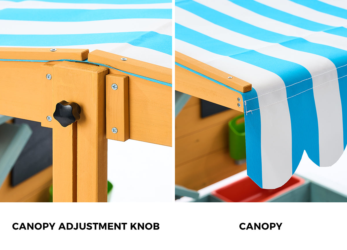 Mazam Kids Sandpit Outdoor Wooden Sandbox Beach Play Canopy Sand Play Toy Set - Sunyee