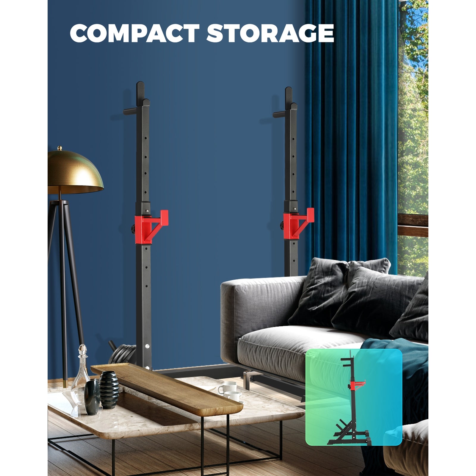 Finex Squat Rack Adjustable Barbell Rack Weight Bench Press Barbell Bar Stand - Sunyee