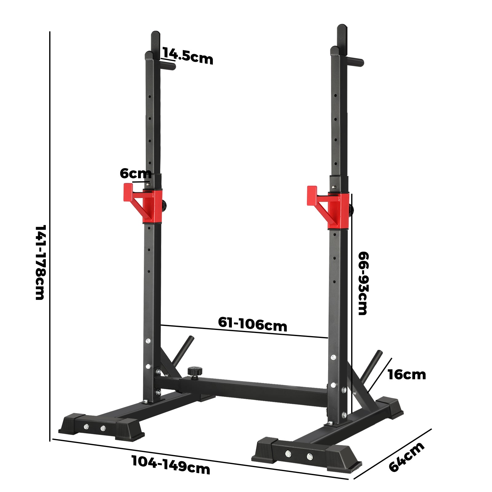 Finex Squat Rack Adjustable Barbell Rack Weight Bench Press Barbell Bar Stand - Sunyee