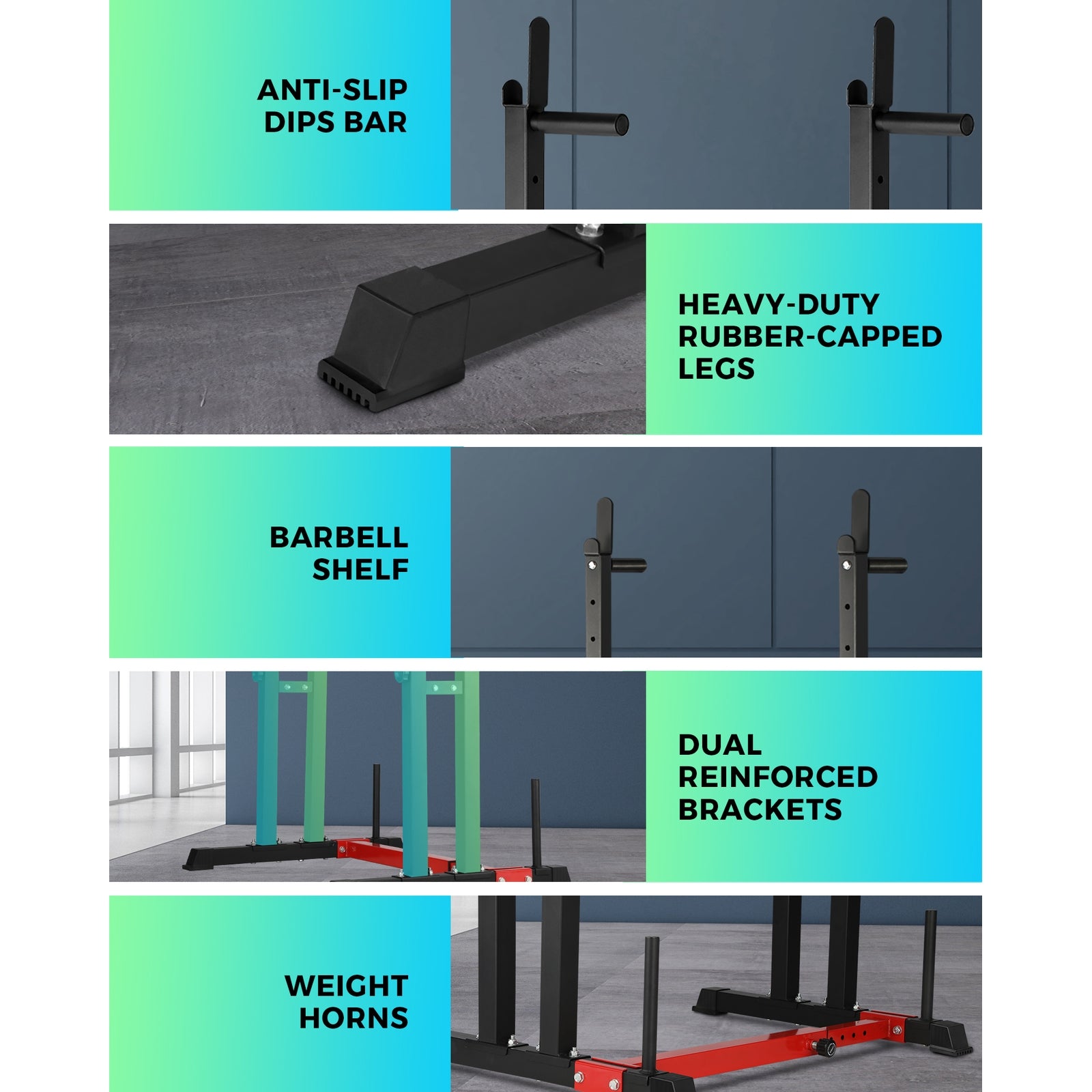 Finex Adjustable Squat Rack Weight Bench Press Barbell Bar Stand Weight Lifting - Sunyee