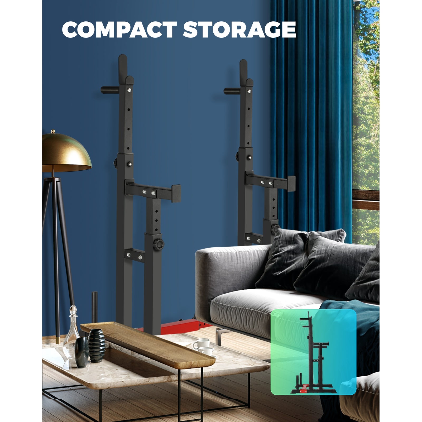 Finex Adjustable Squat Rack Weight Bench Press Barbell Bar Stand Weight Lifting - Sunyee