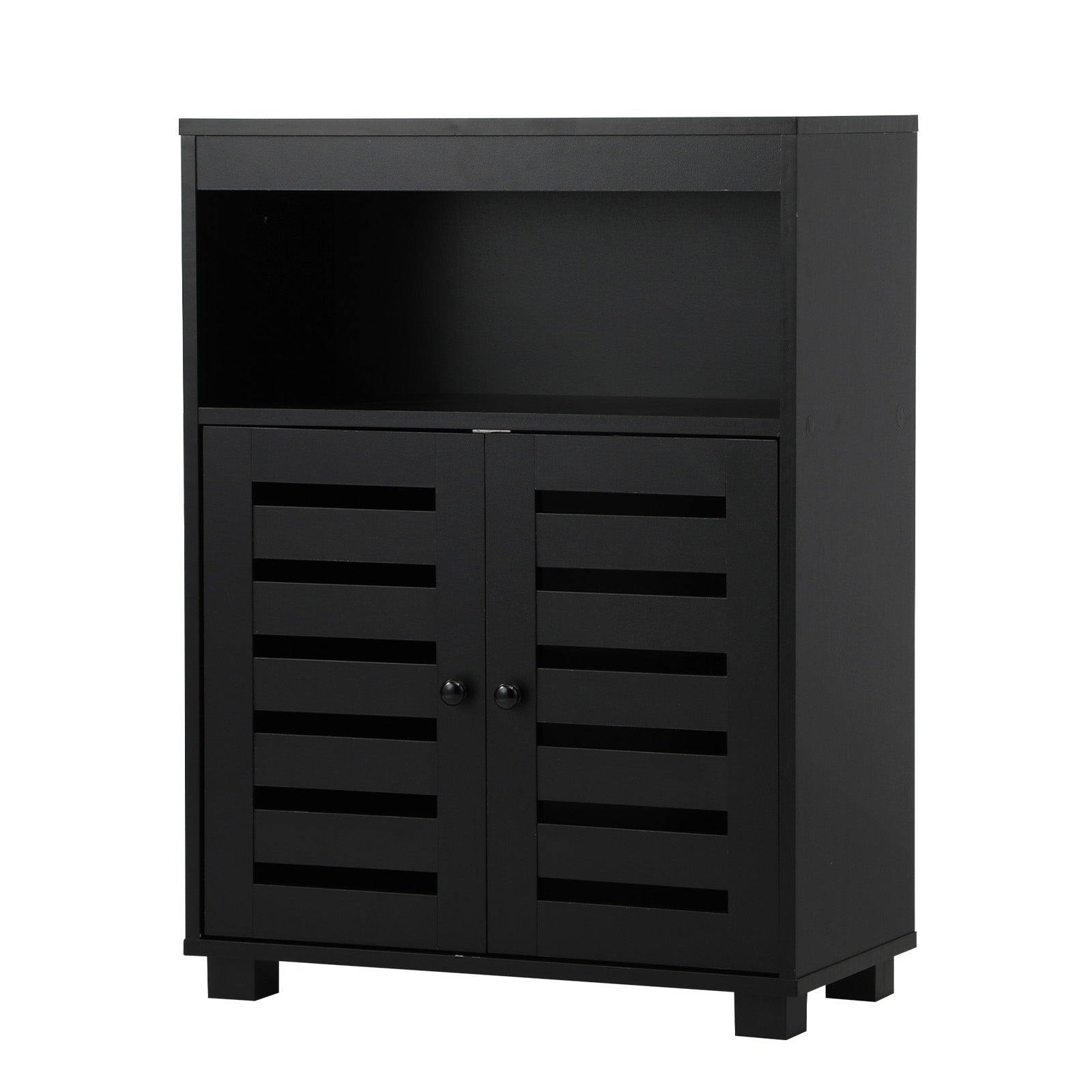 Oikiture Buffet Sideboard Shoe Storage Cabinet Slatted Doors Cupboard Hallway - Sunyee