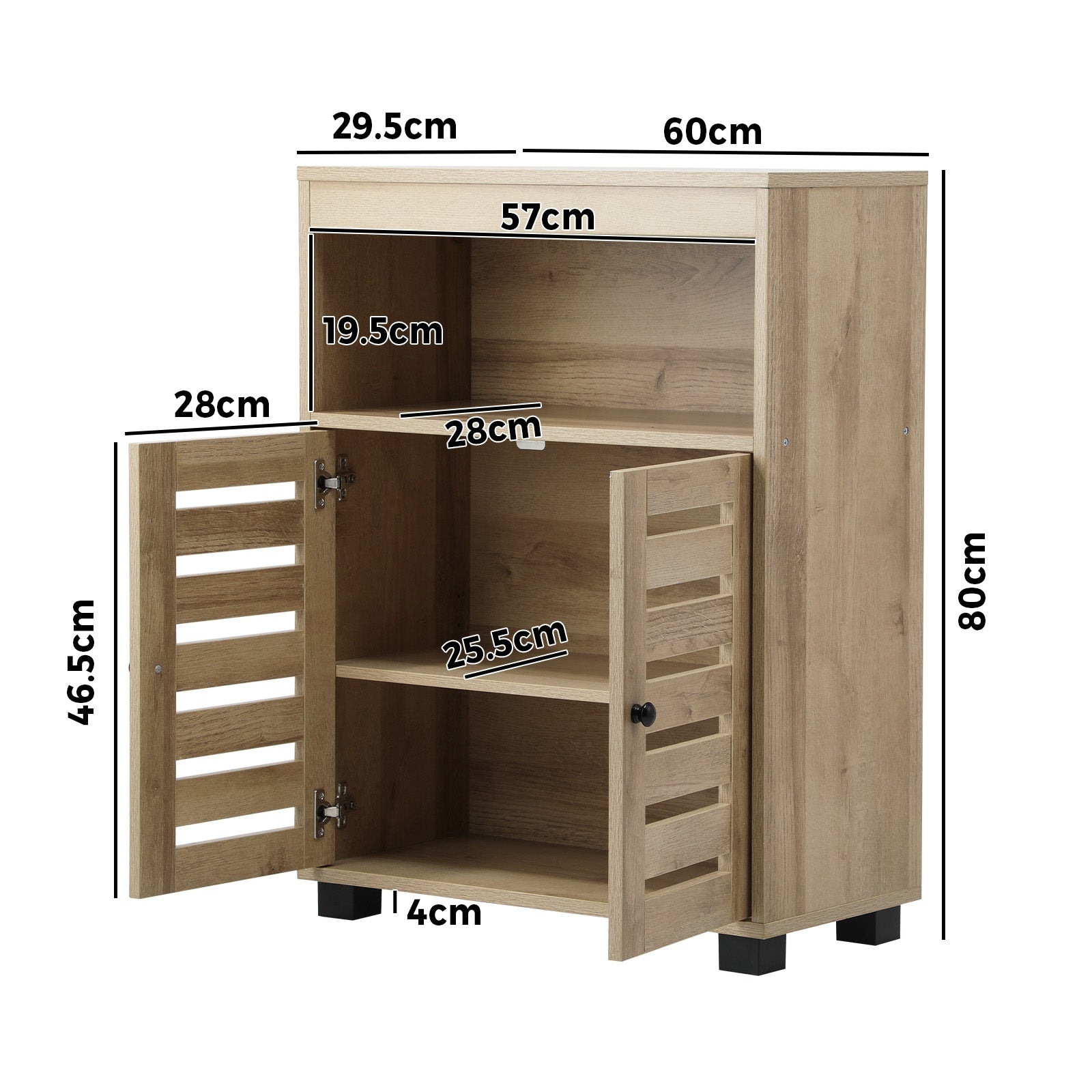 Oikiture Shoe Rack Shoes Storage Cabinet Organiser Shelf 2 Doors Brown Set of 2 - Sunyee
