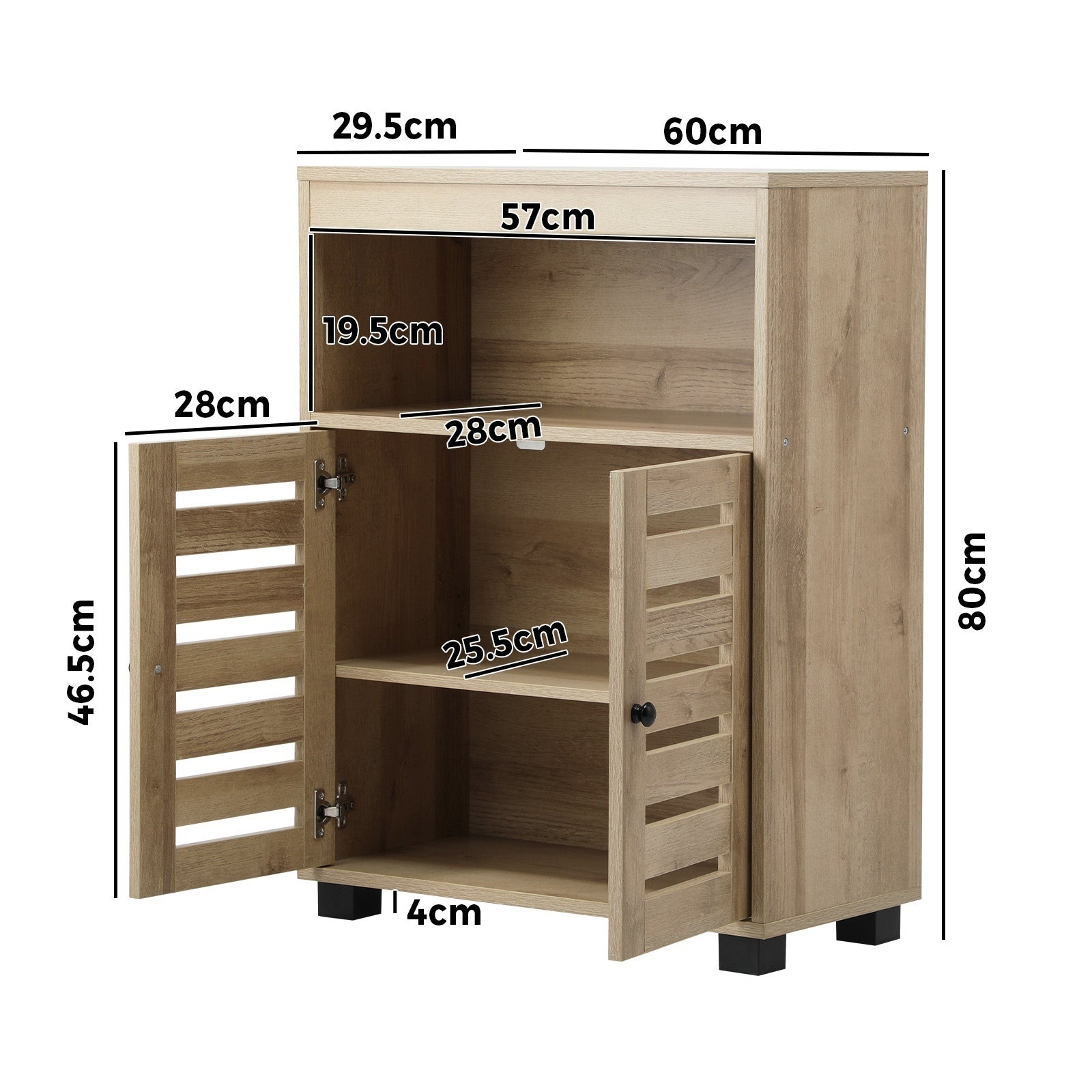 Oikiture Shoe Rack Shoes Storage Cabinet Organiser Shelf 2 Doors Brown - Sunyee