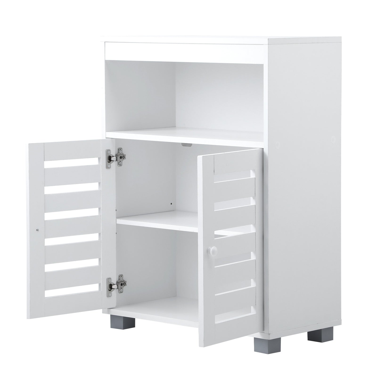 Oikiture Shoe Rack Shoes Storage Cabinet Organiser Shelf 2 Doors White - Sunyee