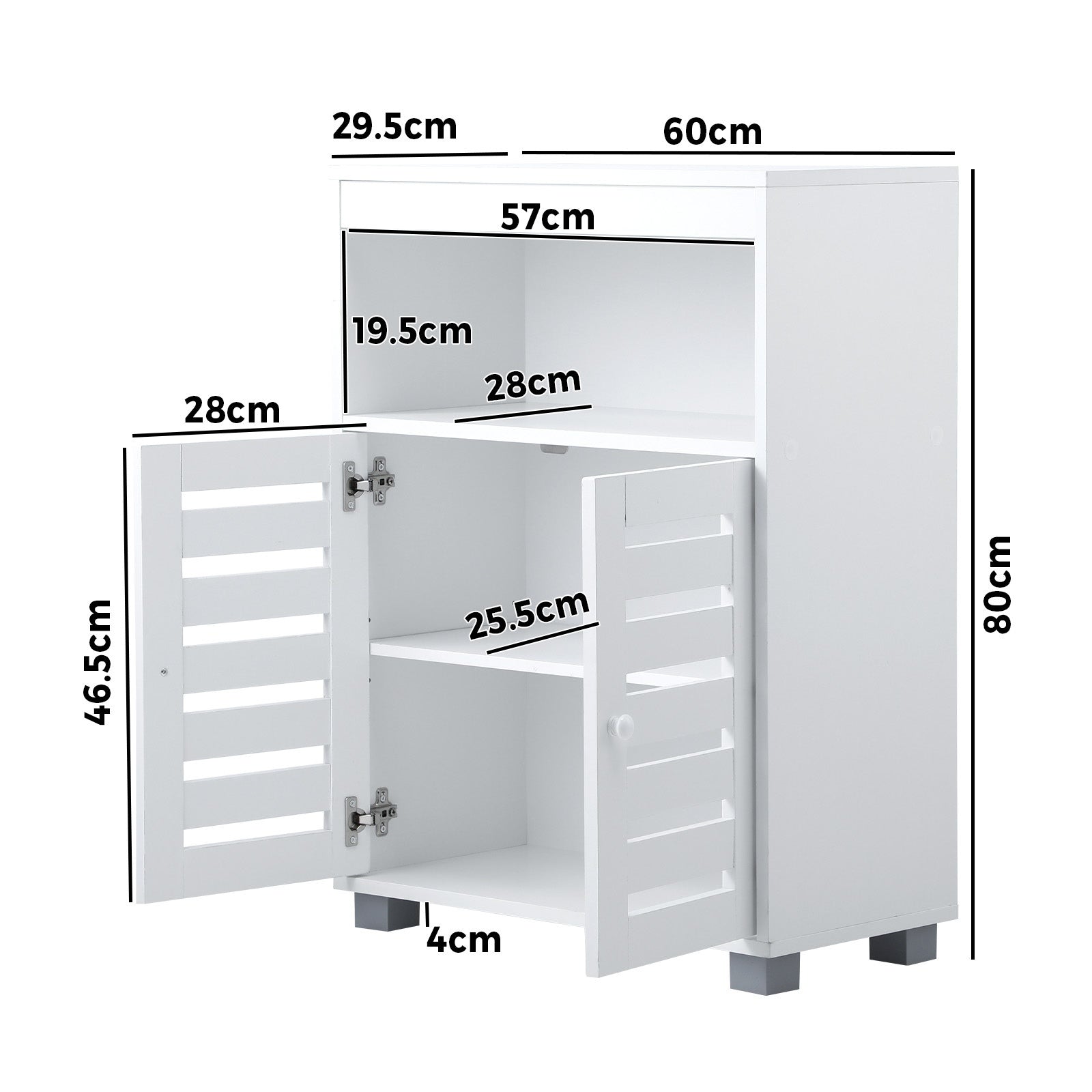 Oikiture Shoe Rack Shoes Storage Cabinet Organiser Shelf 2 Doors White - Sunyee