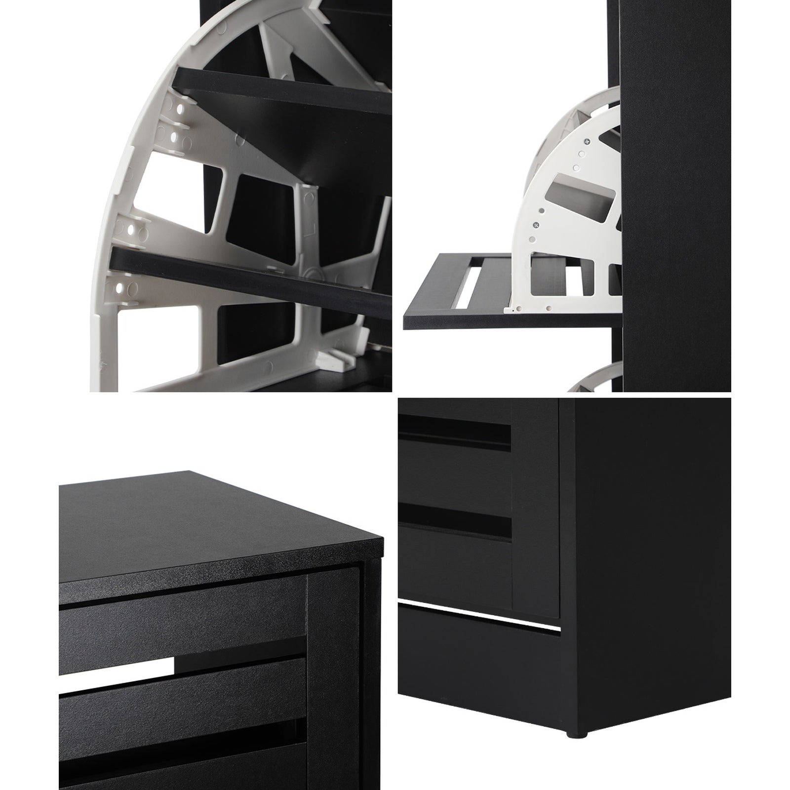 Oikiture Shoe Rack Shoes Storage Cabinet Organiser Shelf 3 Doors 45 Pairs Black - Sunyee