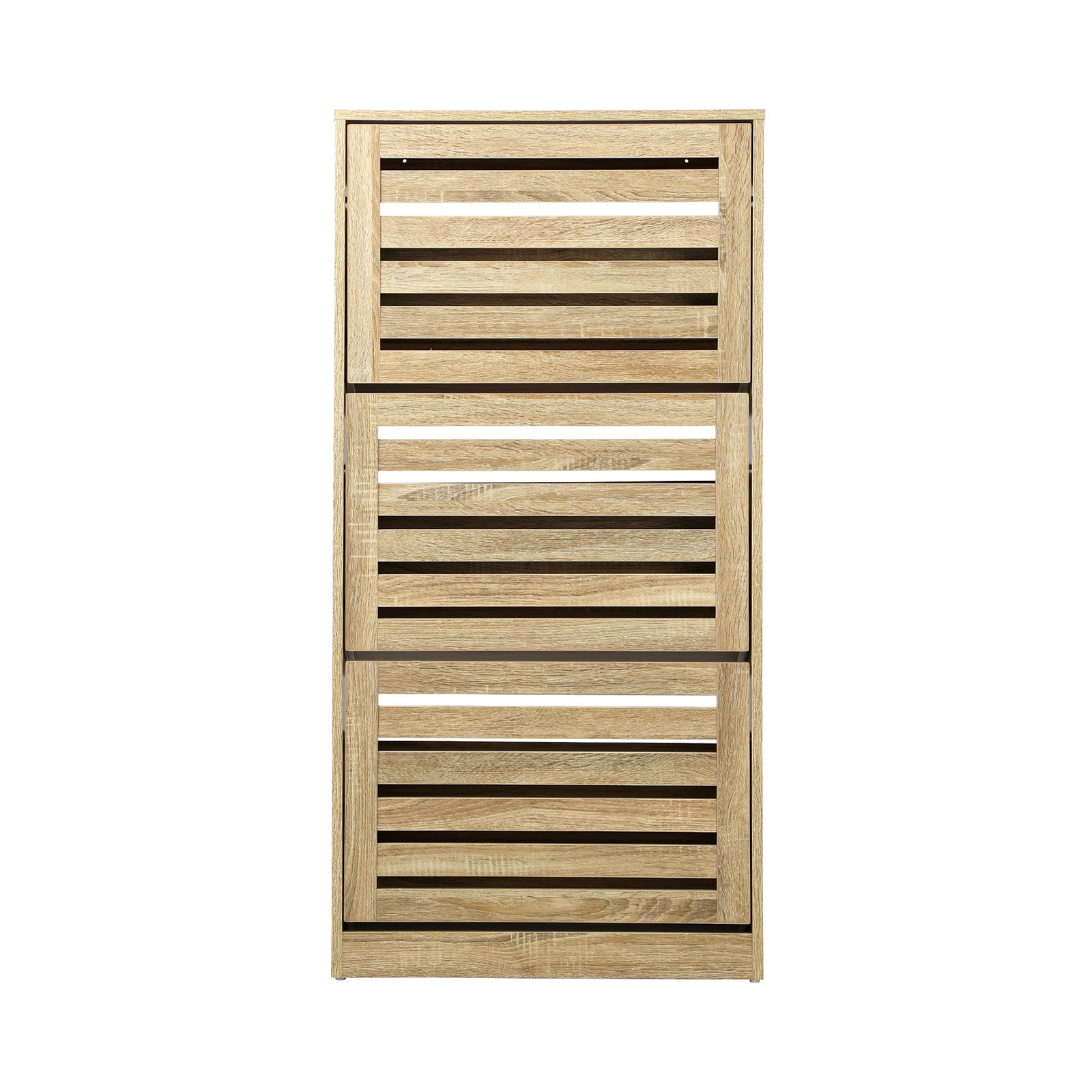 Oikiture Shoes Rack Shoe Storage Cabinet Organiser Shelf 3 Doors 45 Pairs Wooden - Sunyee