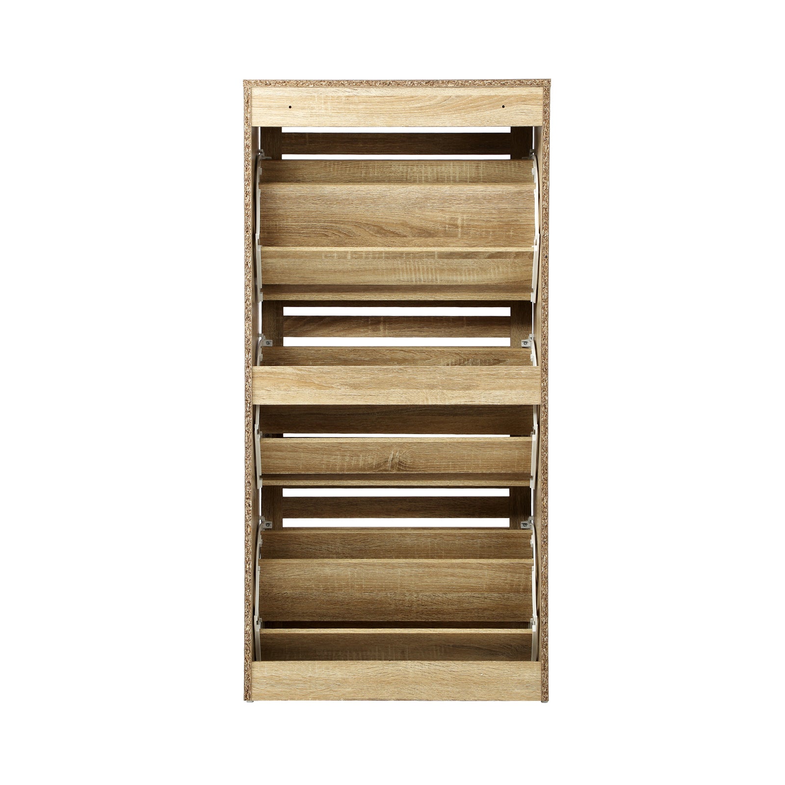 Oikiture Shoes Rack Shoe Storage Cabinet Organiser Shelf 3 Doors 45 Pairs Wooden - Sunyee