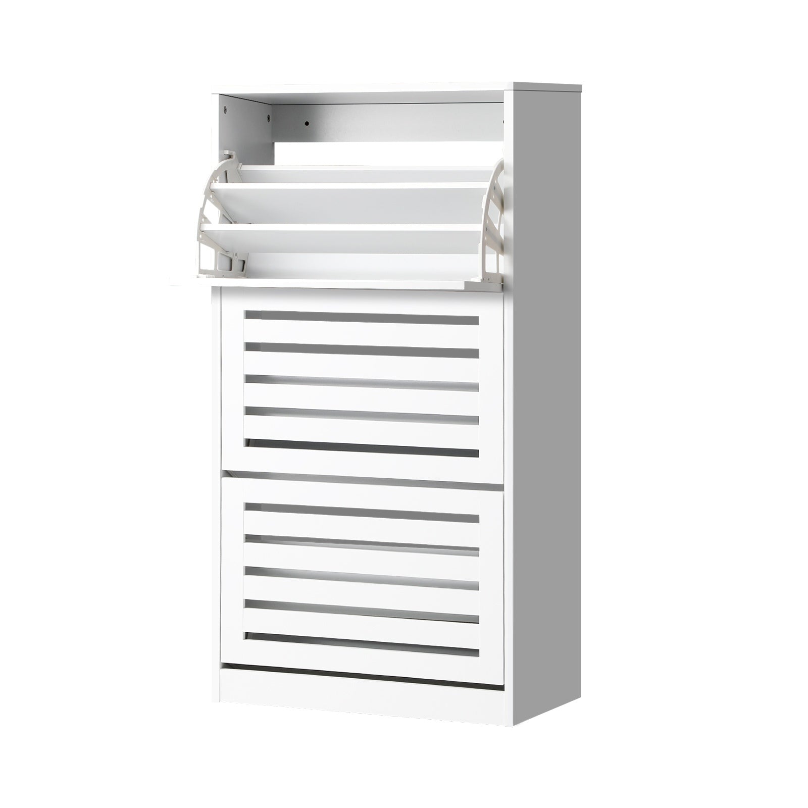 Oikiture Shoes Rack Shoe Storage Cabinet Organiser Shelf Cupboard White Wooden - Sunyee