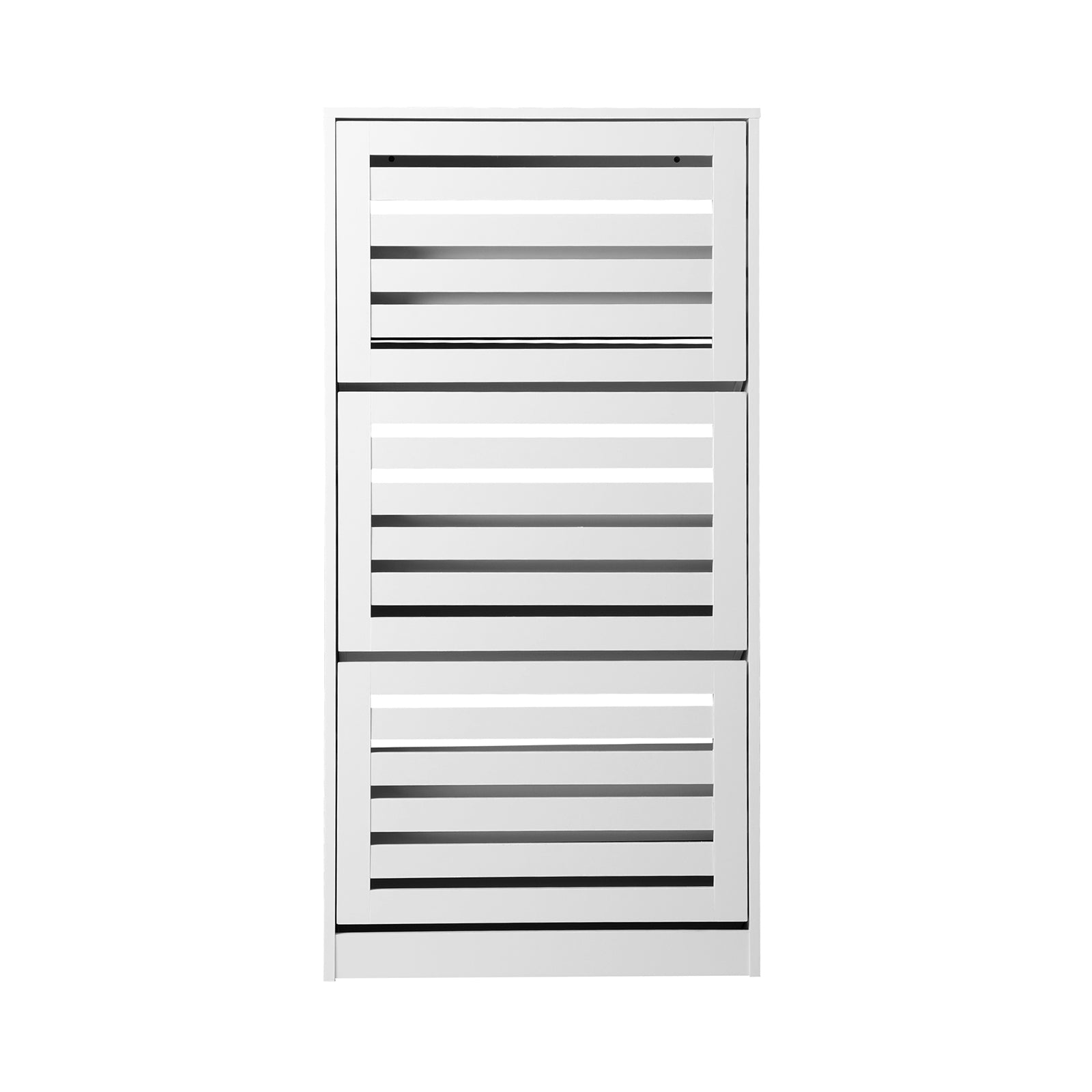 Oikiture Shoes Rack Shoe Storage Cabinet Organiser Shelf 3 Doors 45 Pairs White - Sunyee