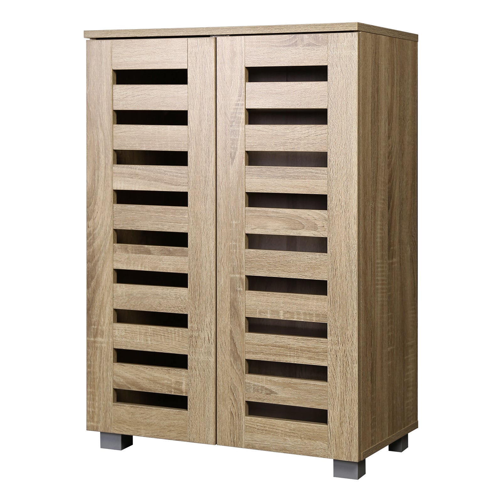 Oikiture Shoes Rack Shoe Storage Cabinet Organiser Shelf Cupboard White Wooden - Sunyee