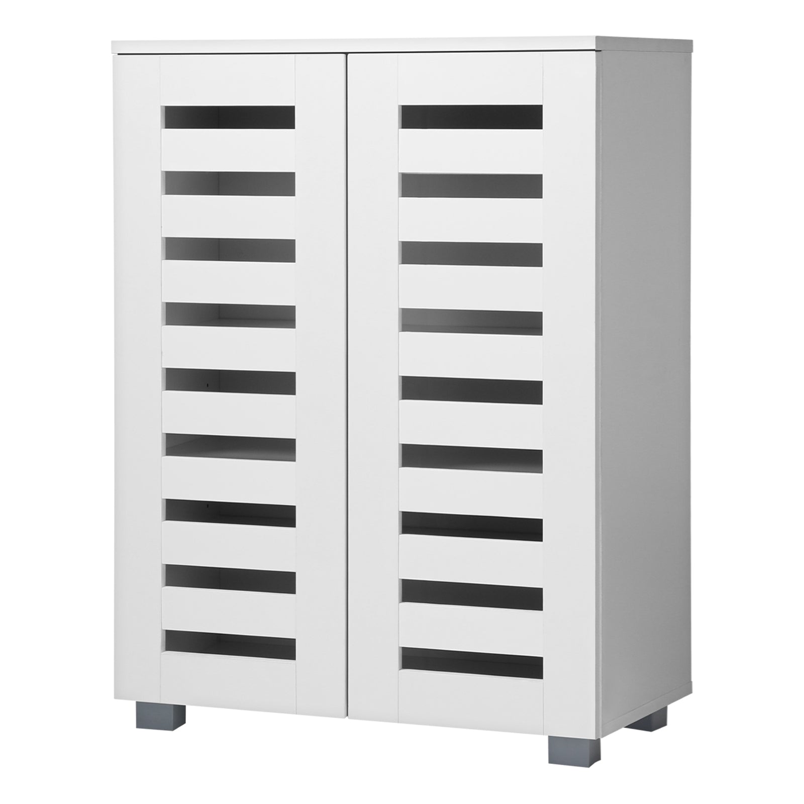 Oikiture Shoes Rack Shoe Storage Cabinet Organiser Shelf Cupboard White Wooden - Sunyee