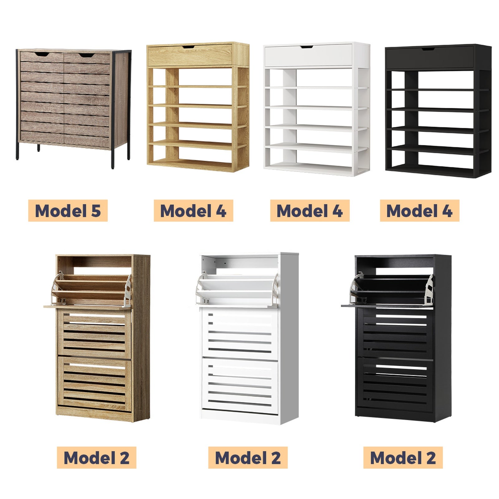 Oikiture Shoes Rack Shoe Storage Cabinet Organiser Shelf Cupboard White Wooden - Sunyee