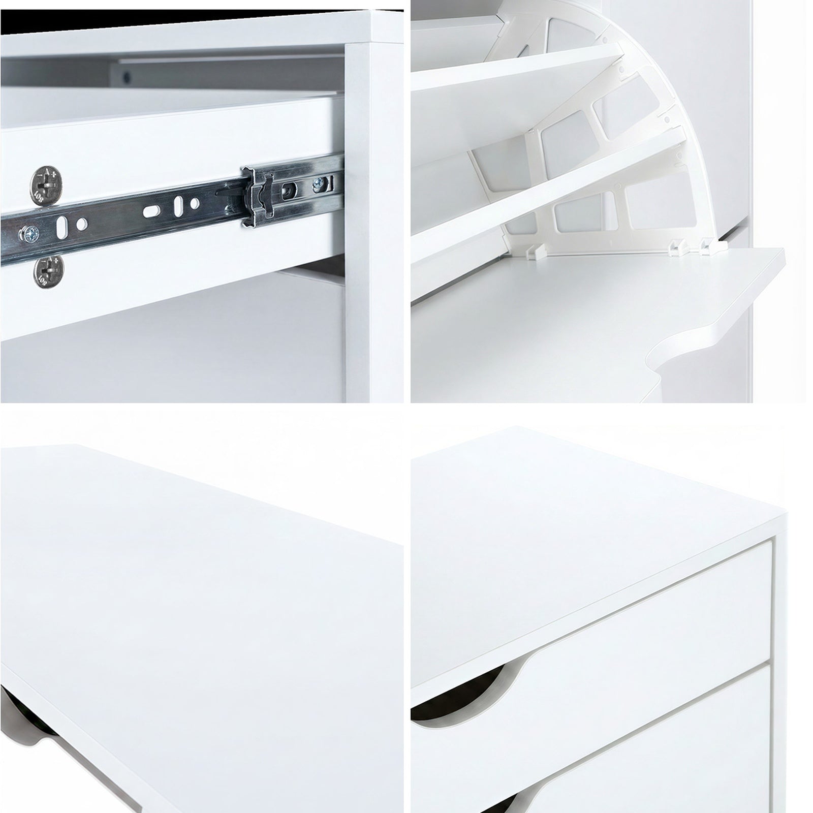 Oikiture Shoe Rack Shoe Storage Cabinet Cupboard Organiser Shelf 36 Pairs White - Sunyee