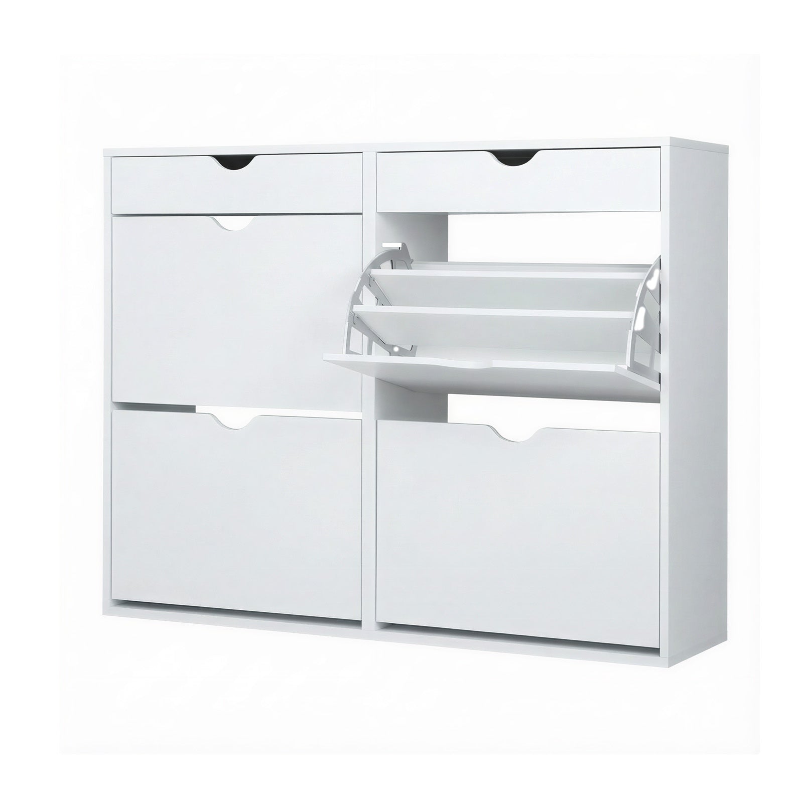 Oikiture Shoe Rack Shoe Storage Cabinet Cupboard Organiser Shelf 36 Pairs White - Sunyee