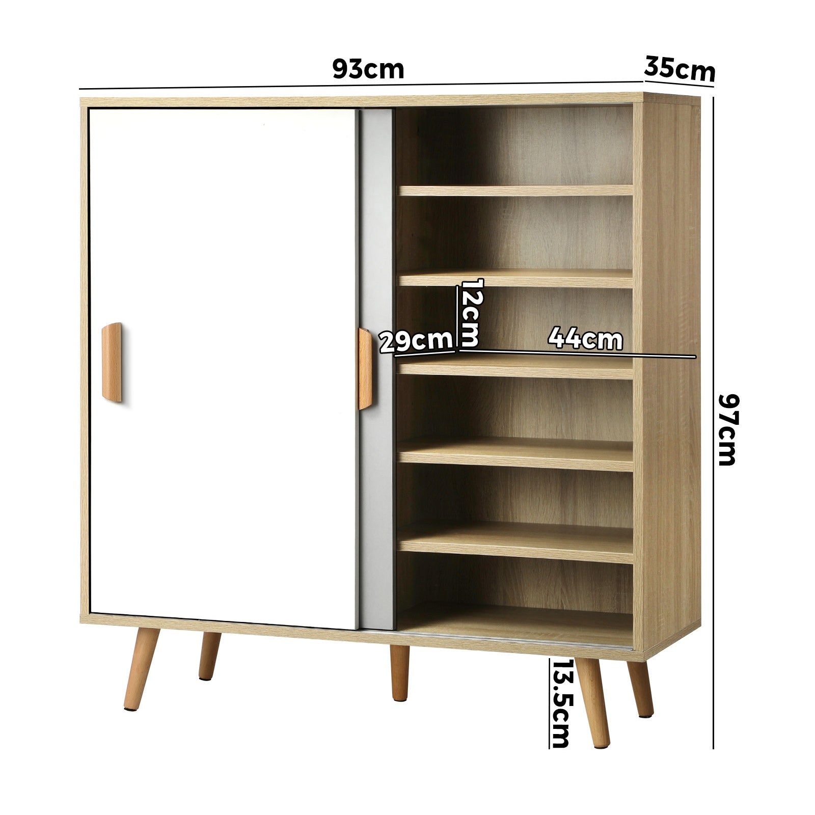 Oikiture Shoes Rack Shoe Storage Cabinet Organiser Sideboard Shelf Cupboard - Sunyee