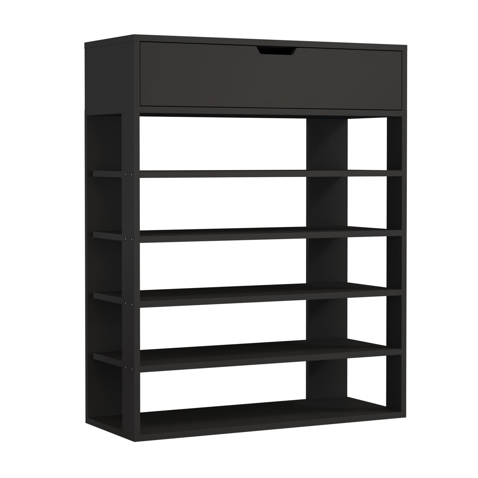 Oikiture Shoes Storage Rack 5-tier Shelves Shoe Storage Cabinet Drawer Black - Sunyee