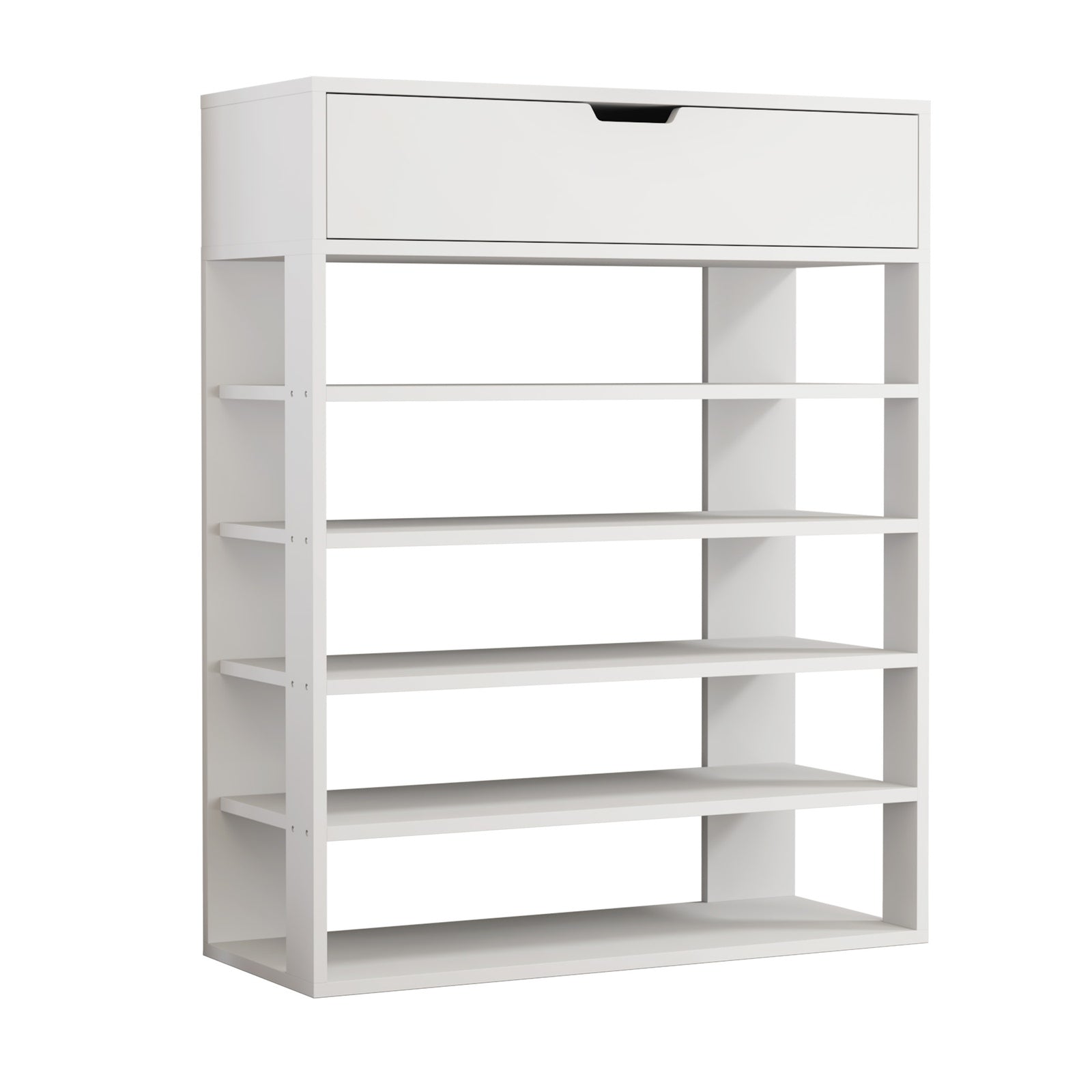 Oikiture Shoes Storage Rack 5-tier Shelves Shoe Storage Cabinet Drawer White - Sunyee