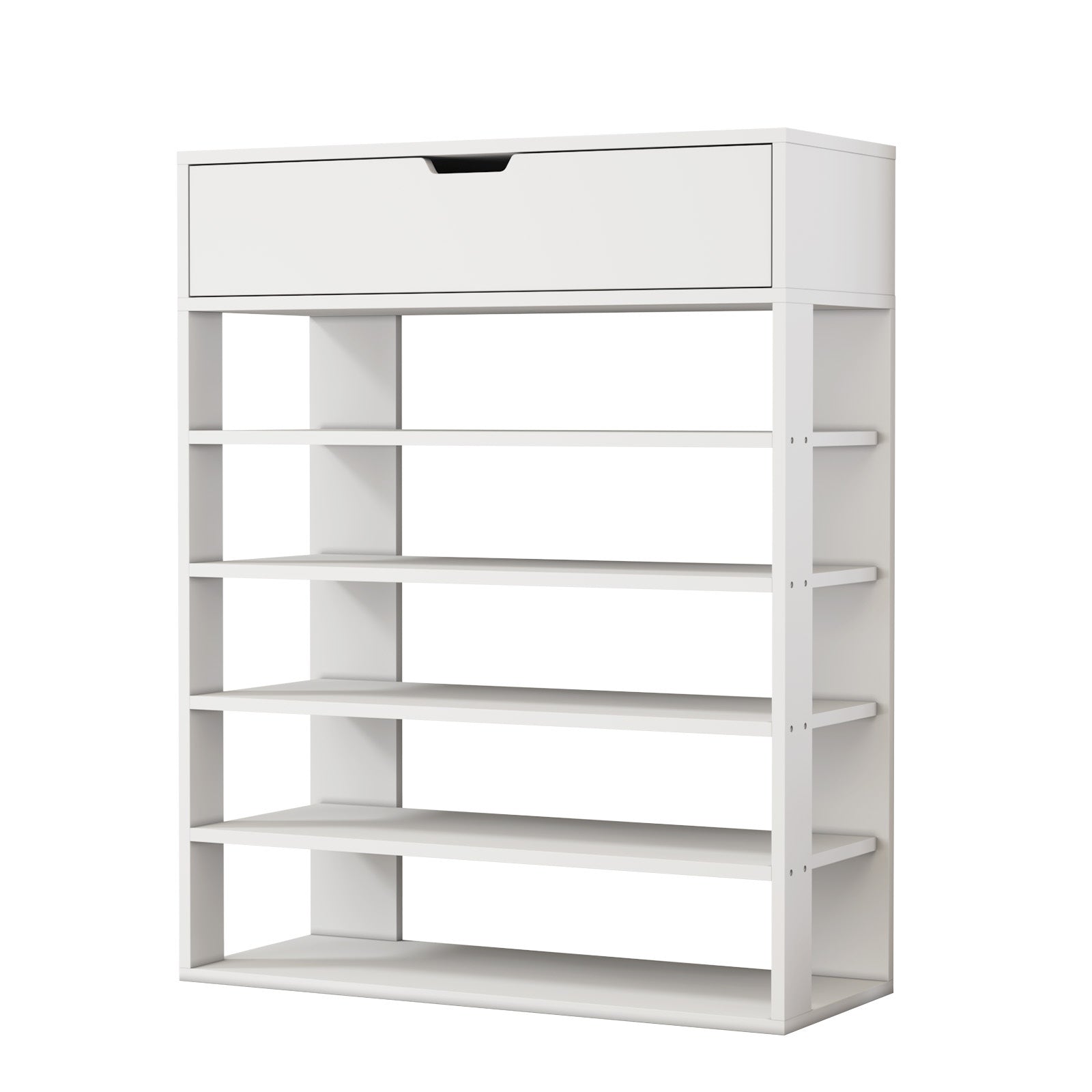 Oikiture Shoes Storage Rack 5-tier Shelves Shoe Storage Cabinet Drawer White - Sunyee