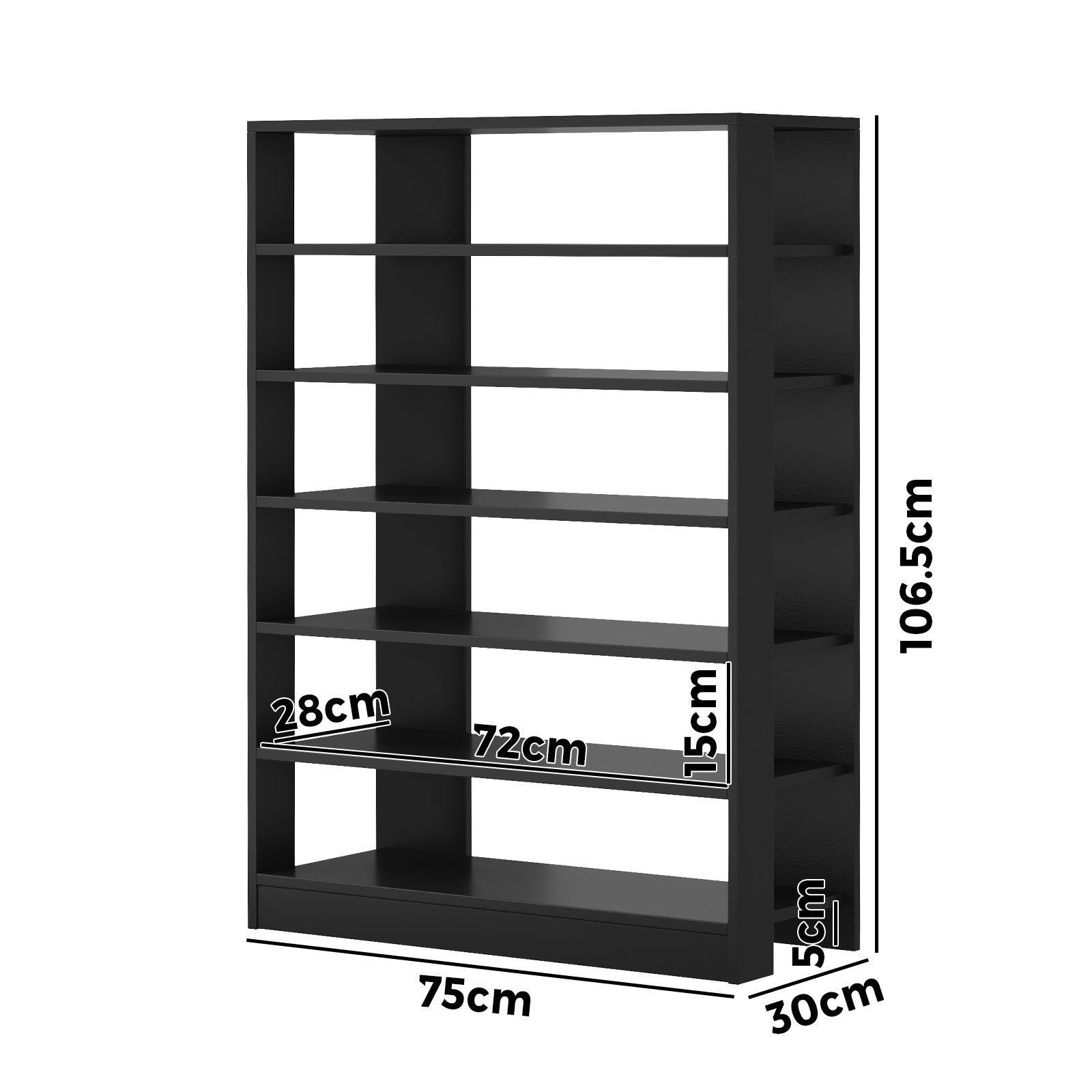 Oikiture Shoe Rack 7 Tiers Shelf Storage Cabinet Organiser 42 Pairs Black - Sunyee
