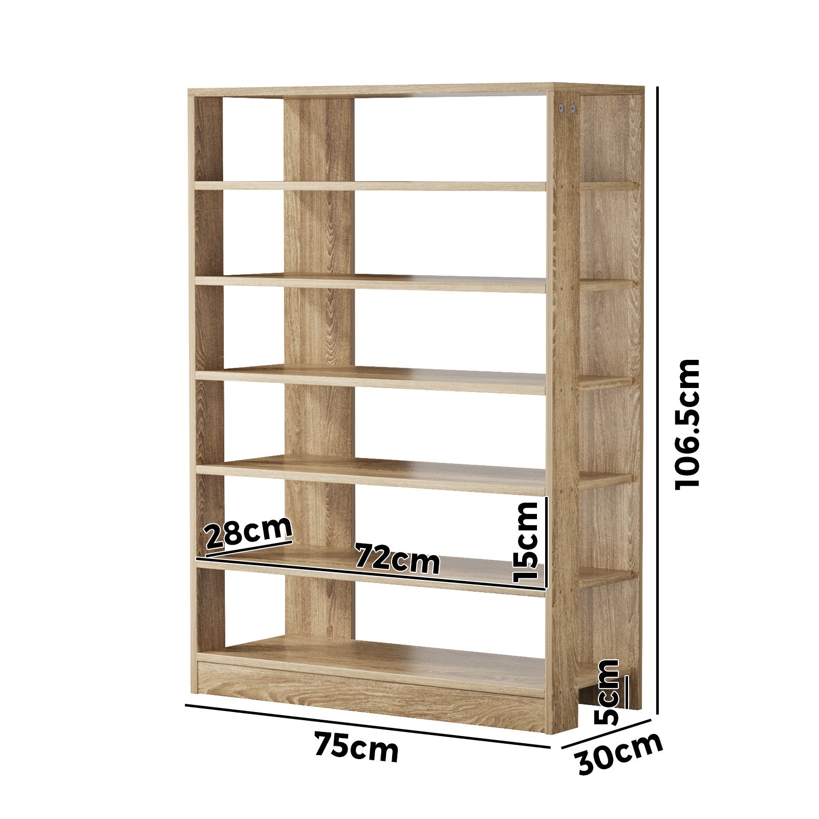 Oikiture Shoe Rack 7 Tiers Shelf Storage Cabinet Organiser 42 Pairs Natural - Sunyee