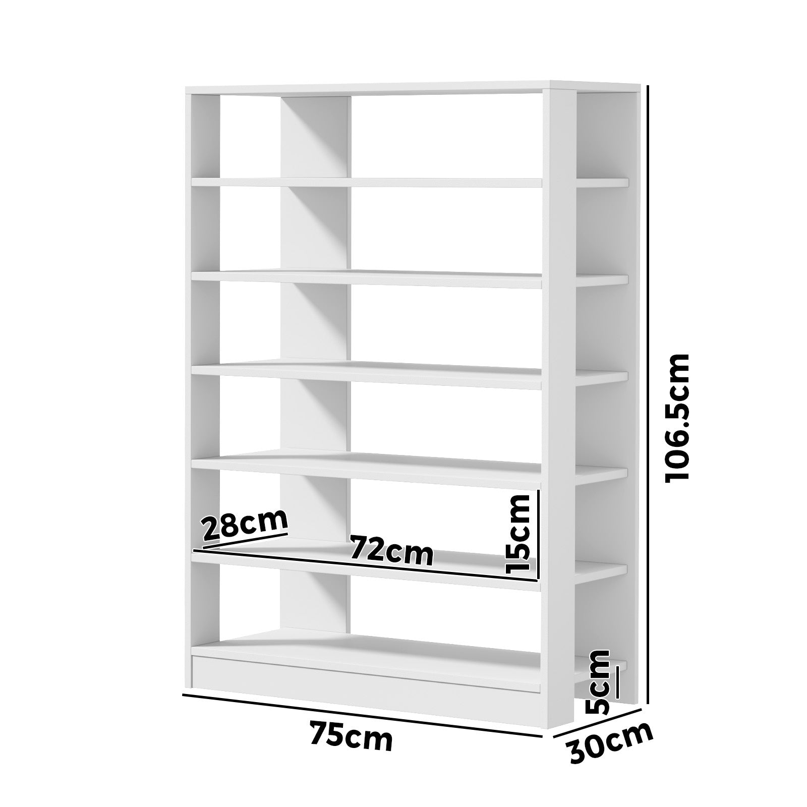 Oikiture Shoe Rack 7 Tiers Shelf Storage Cabinet Organiser 42 Pairs White - Sunyee