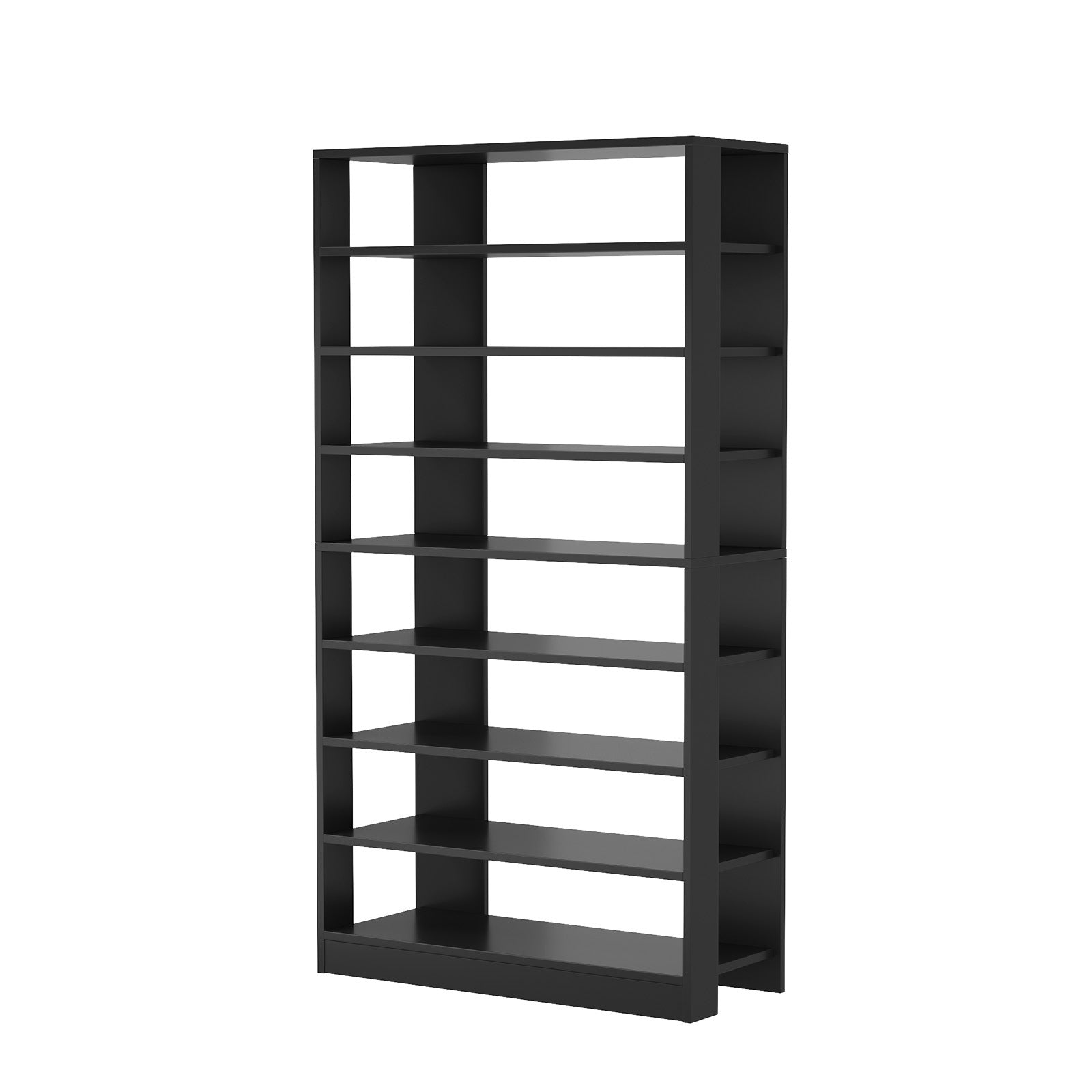 Oikiture 9 Tiers Shoe Rack Open Shelf Storage Organiser White/Natural/Black