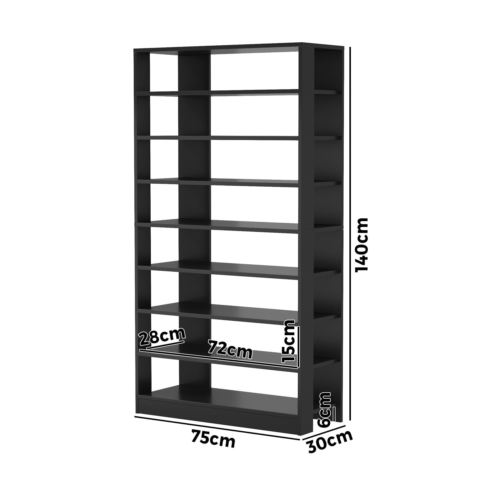 Oikiture Shoe Rack 9 Tiers Shelf Storage Cabinet Organiser 54 Pairs Black