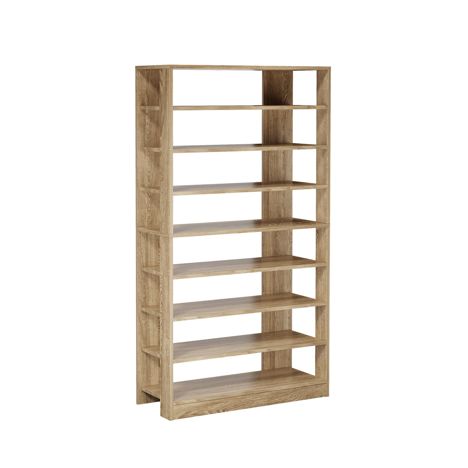 Oikiture Shoe Rack 9 Tiers Shelf Storage Cabinet Organiser 54 Pairs Natural