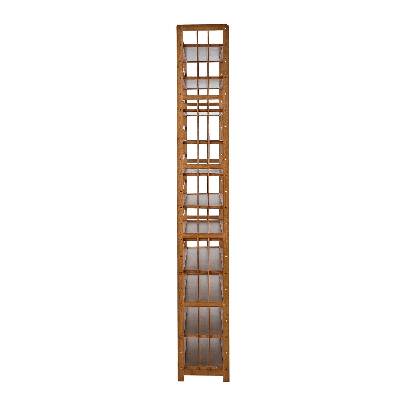 Oikiture Shoe Rack Storage Organizer Bamboo Stand 11 Shelves Brown - Sunyee