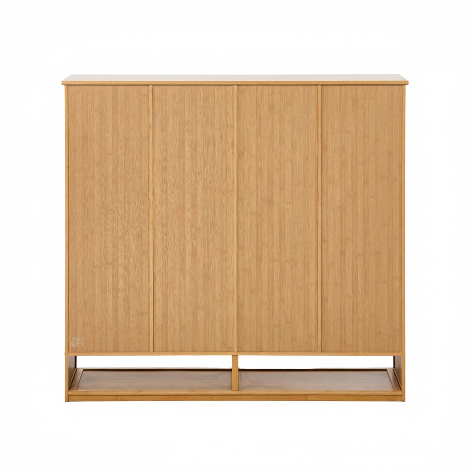 Oikiture Shoe Storage Cabinet 4 Doors Bamboo Shoe Organiser Shelf Beige - Sunyee